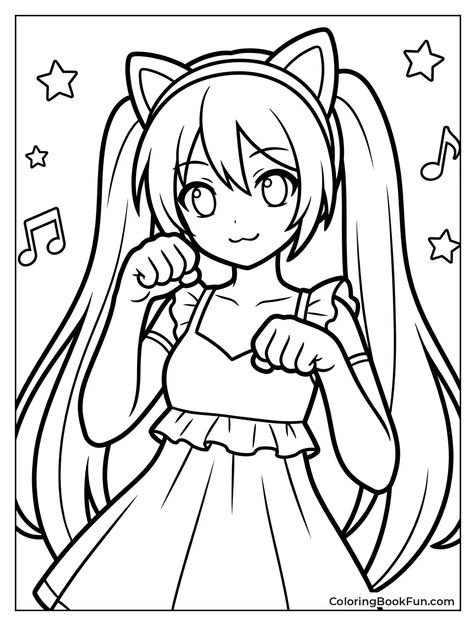 Miku Wears Cat Ears and Waves