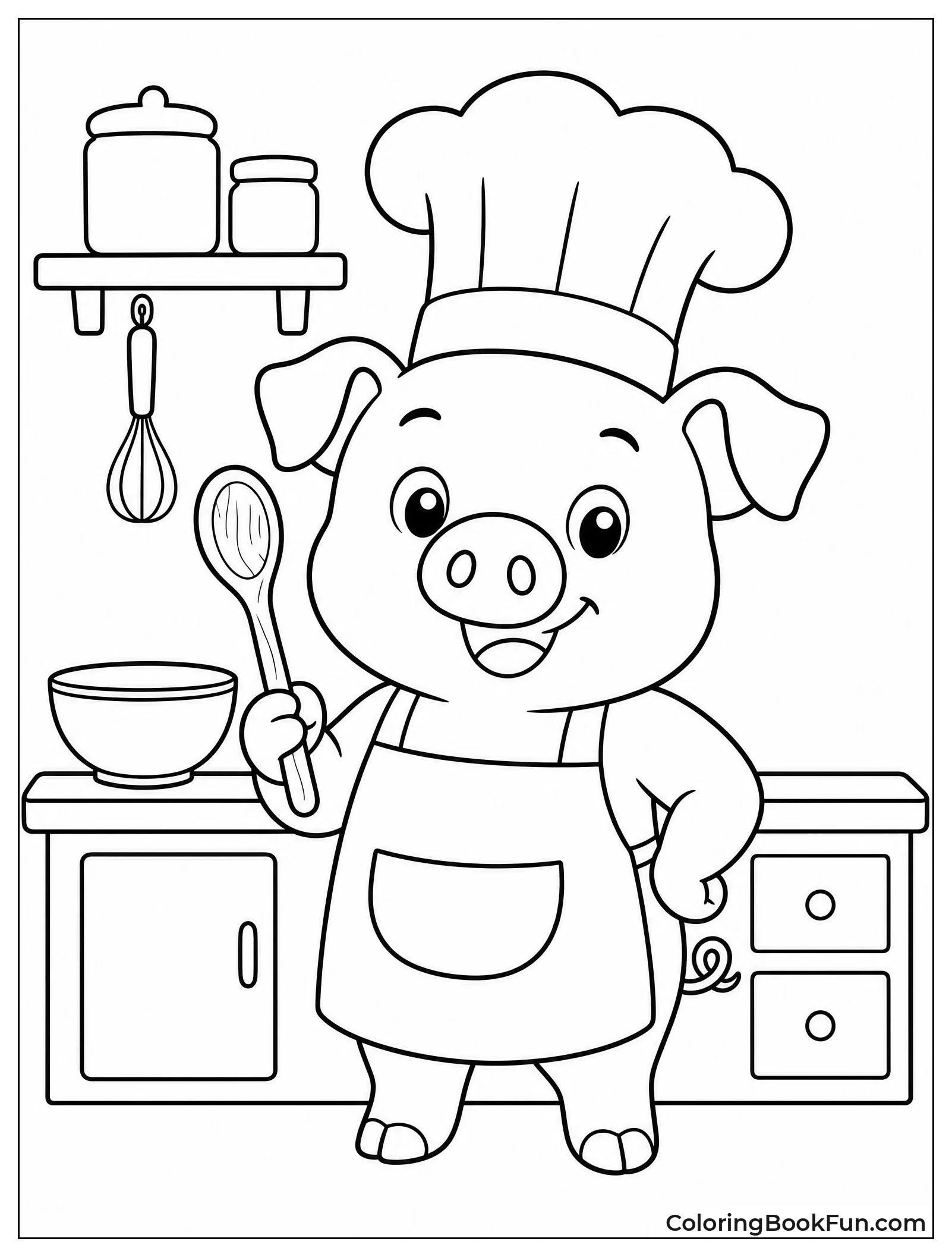 Chef Piggy Cooking in Kitchen