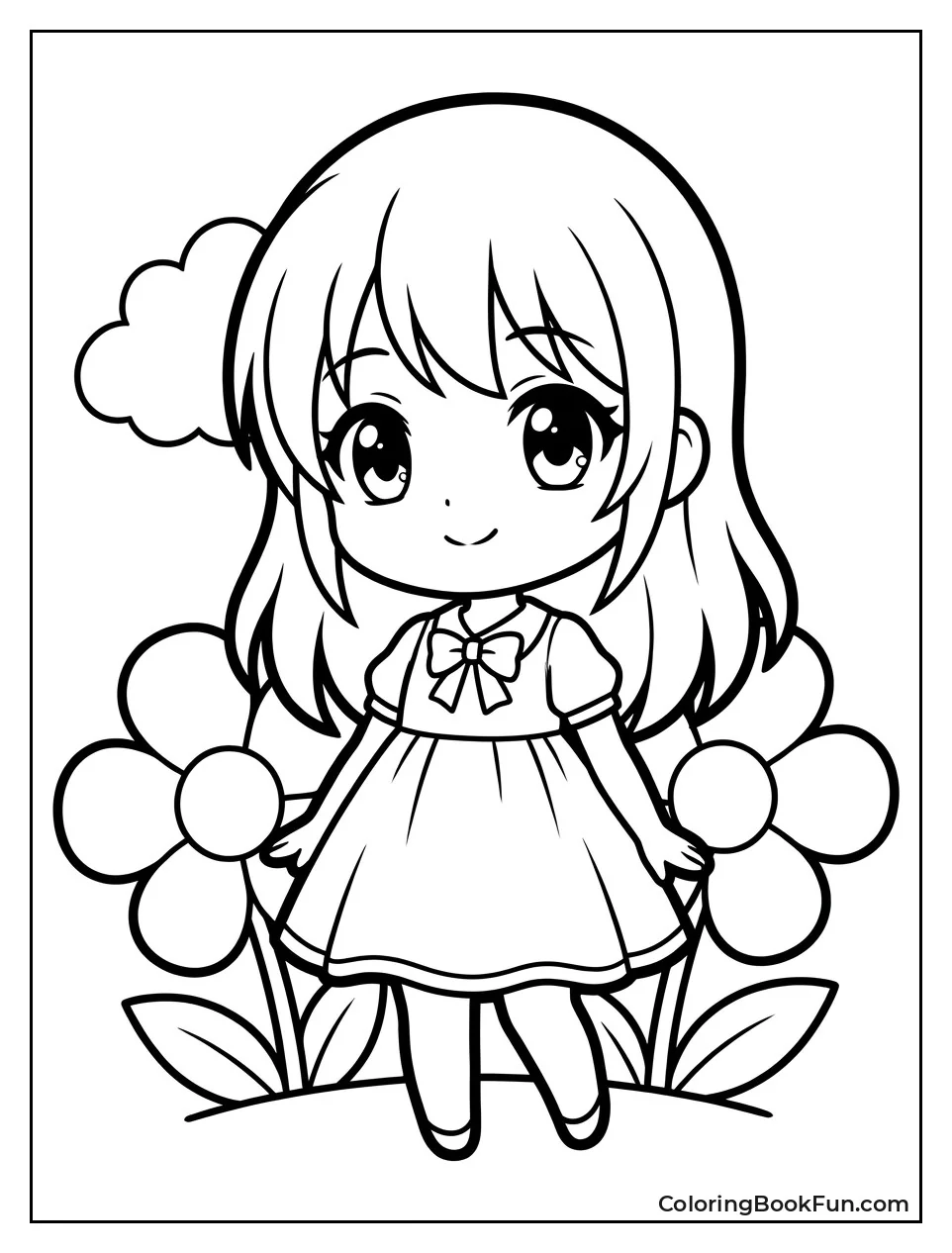 Cute Chibi Girl with Big Eyes