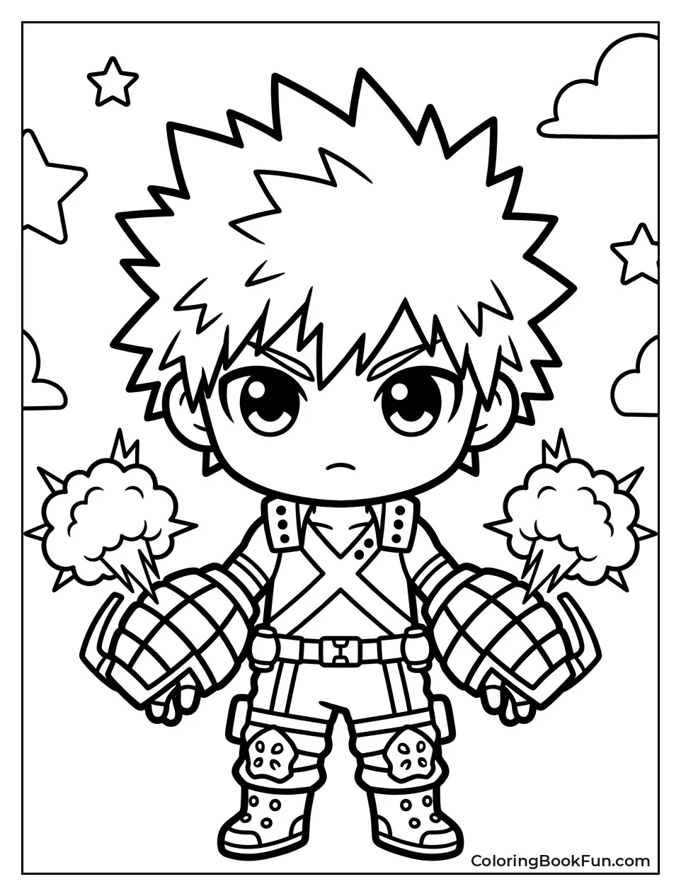 Cute Chibi Bakugo Holding Explosions
