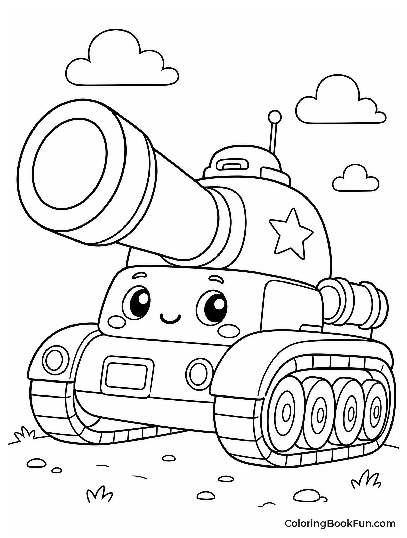 Cute Tank with Oversized Cannon