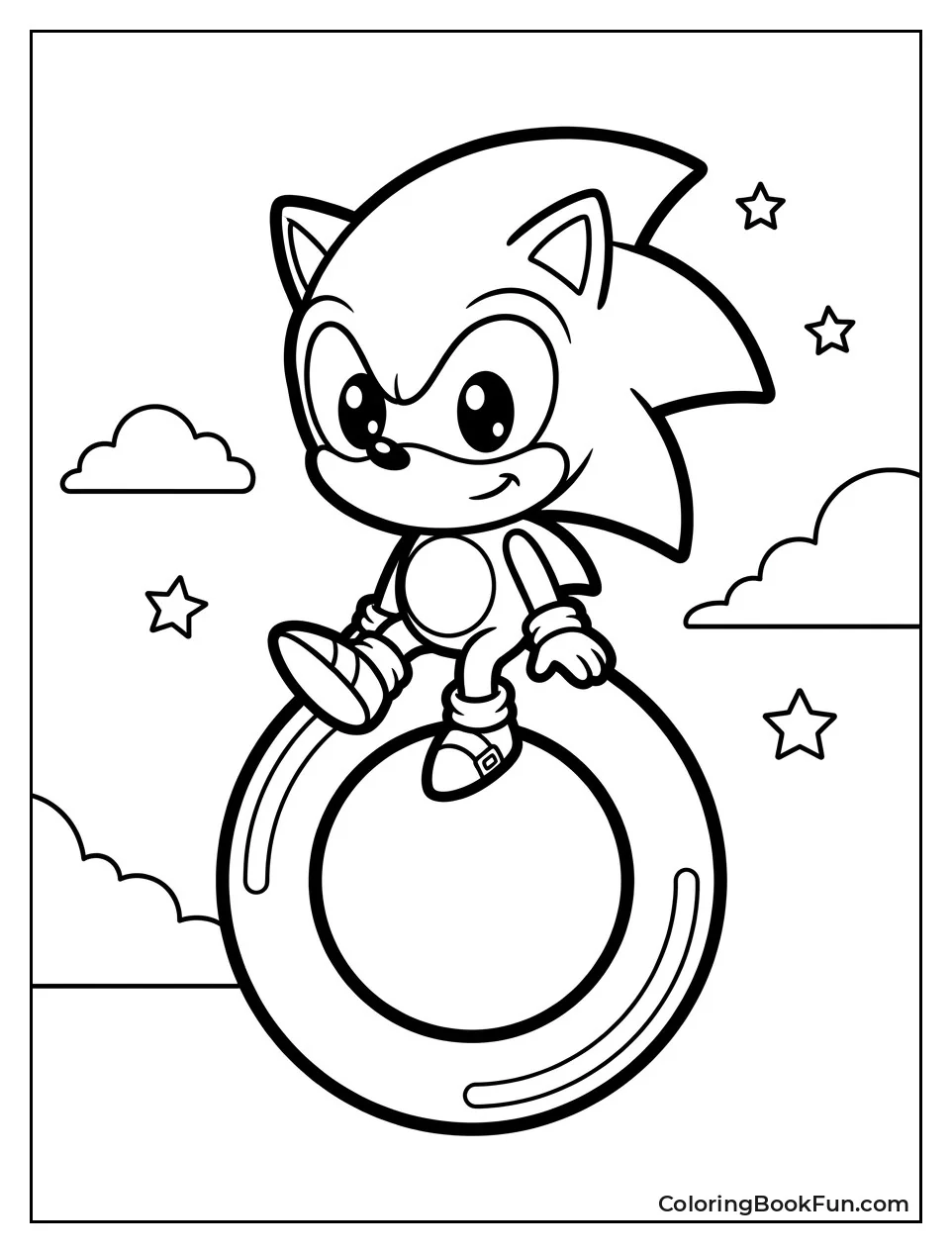 Cute Chibi Super Sonic on a Ring