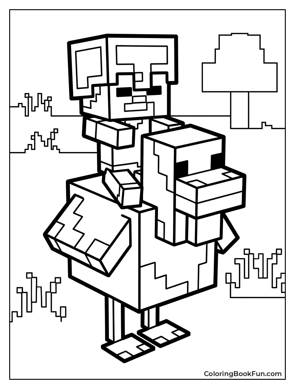 Detailed Pixel Style Chicken Jockey