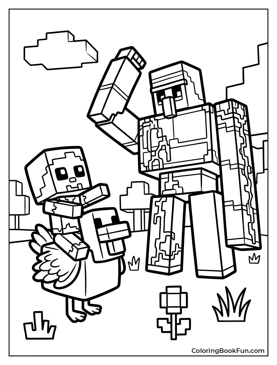 Tiny Jockey Facing Iron Golem
