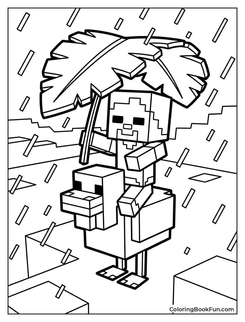Holding Leaf in Rainy Storm