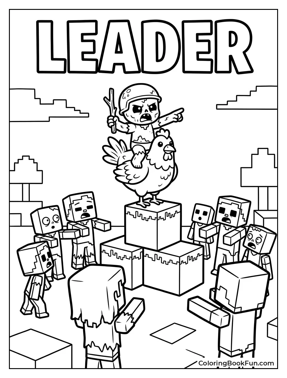 Leading Zombie Army on Pedestal