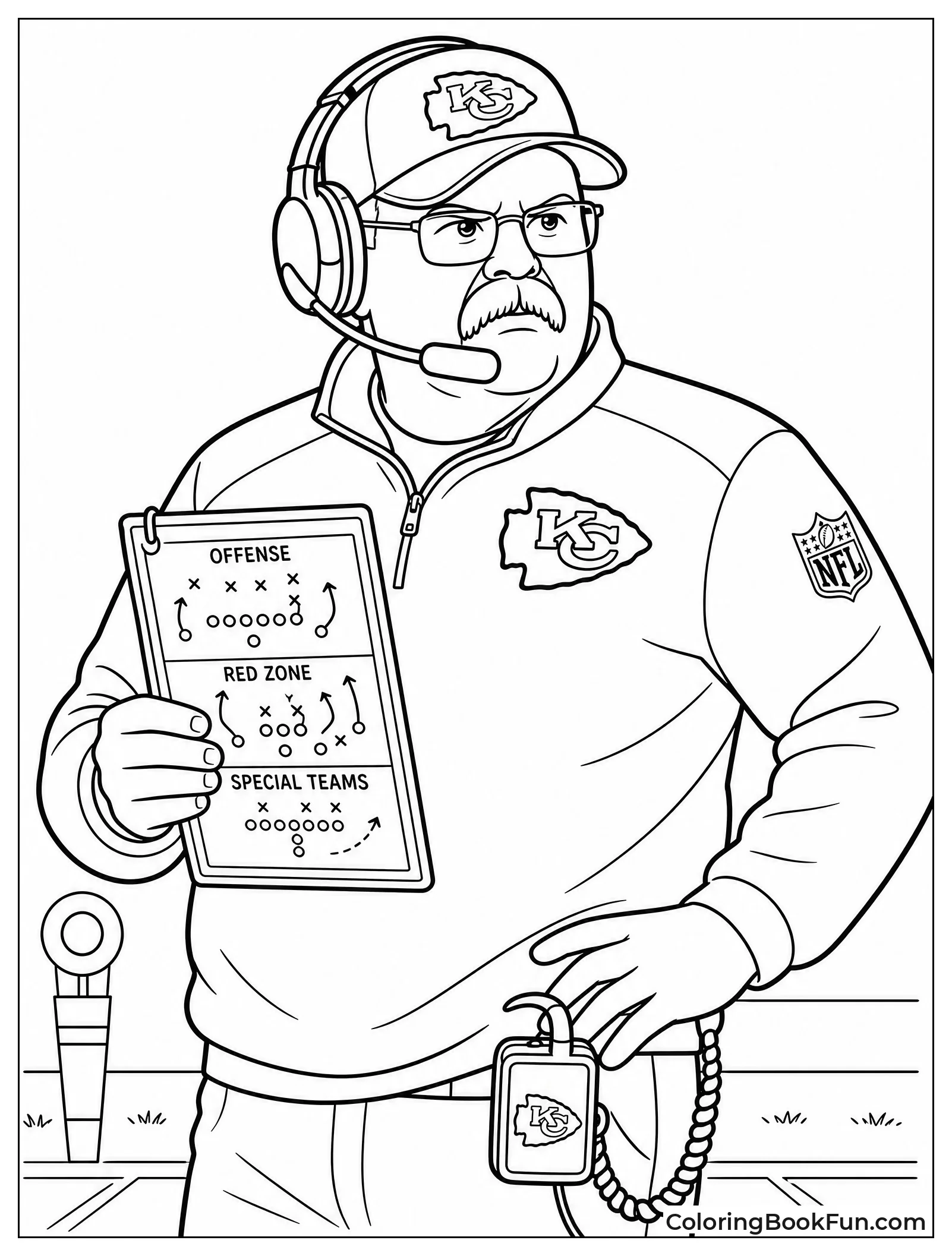 Coach Holding Play Sheet on Sideline