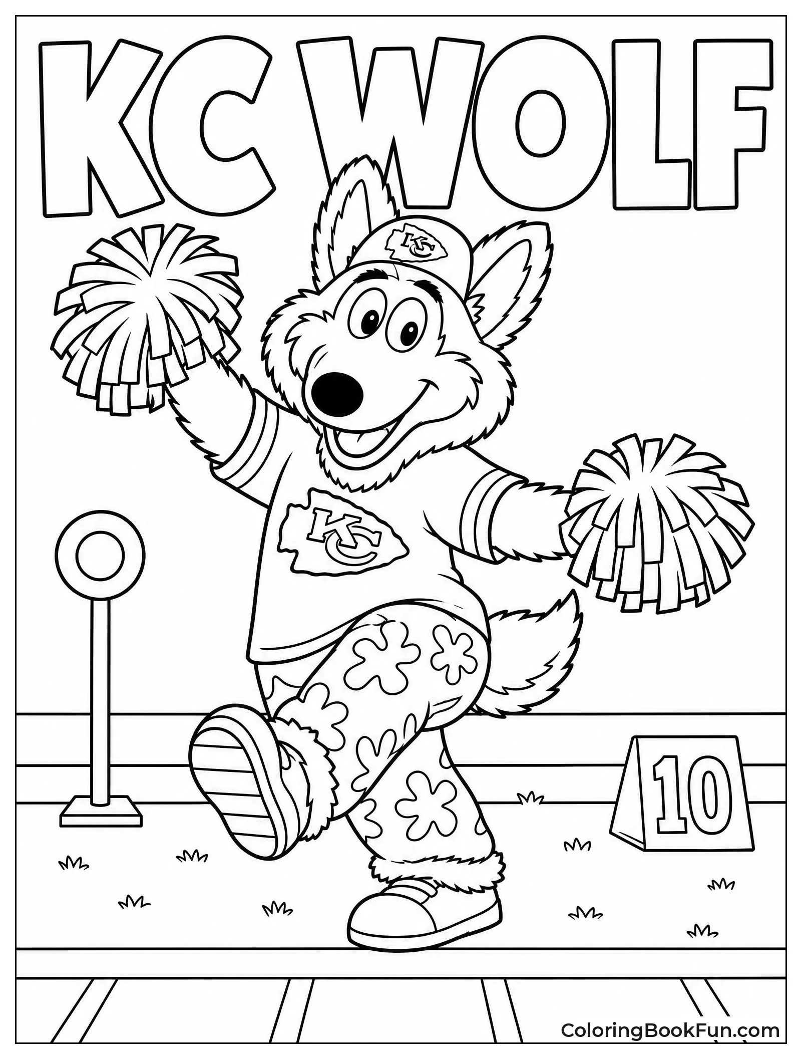 KC Wolf Dancing on Sideline