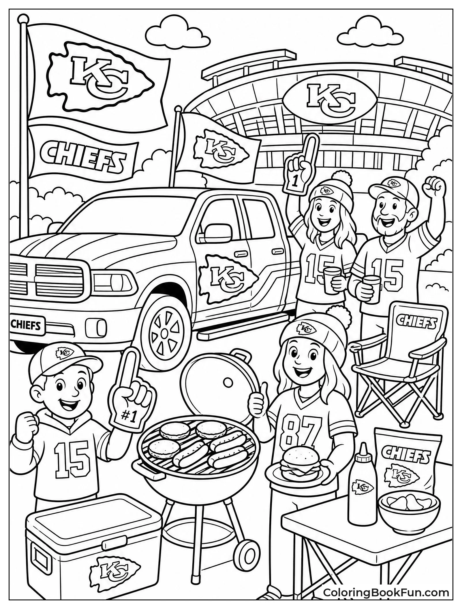 Fans Tailgating Outside Stadium