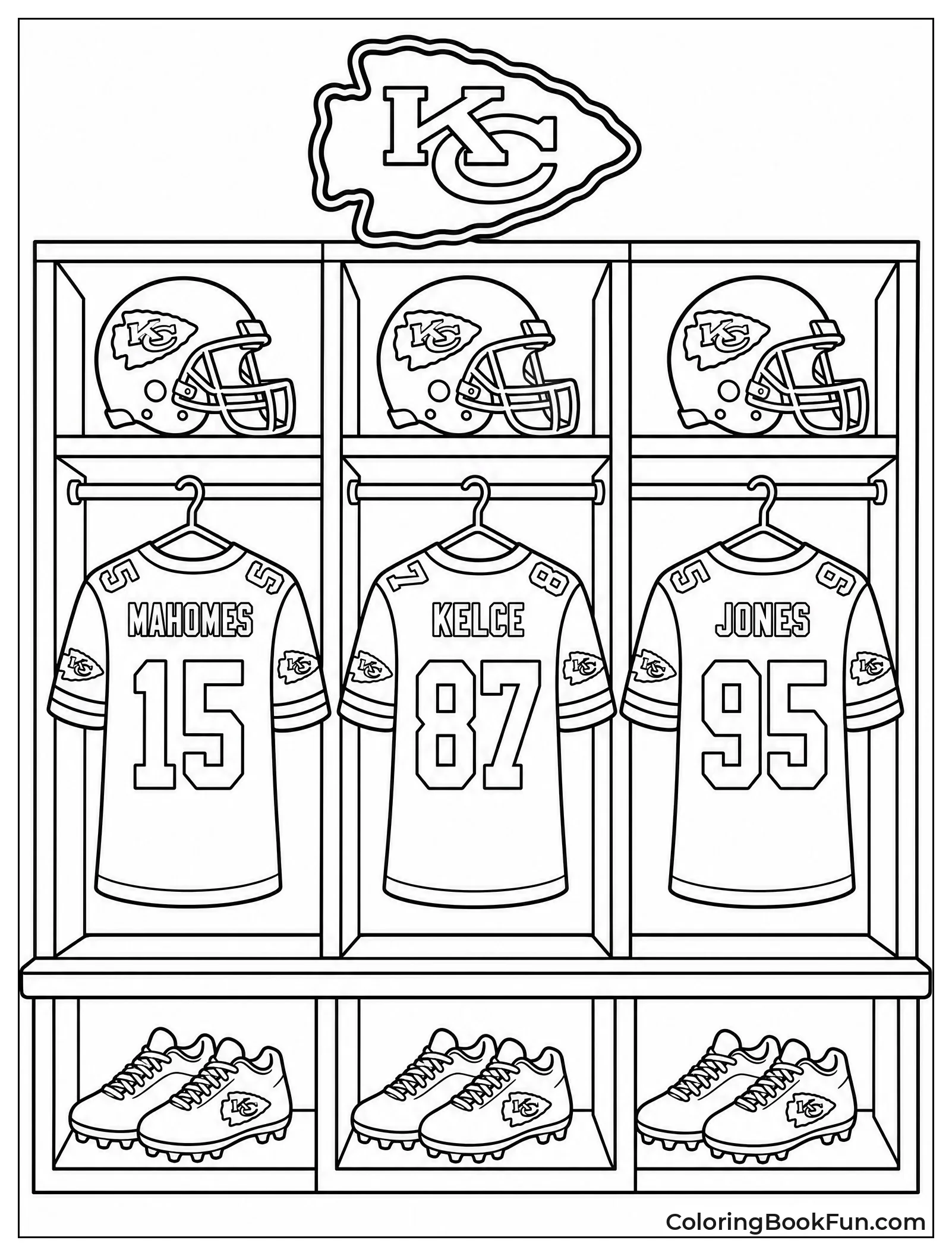 Jerseys Hanging in Locker Room