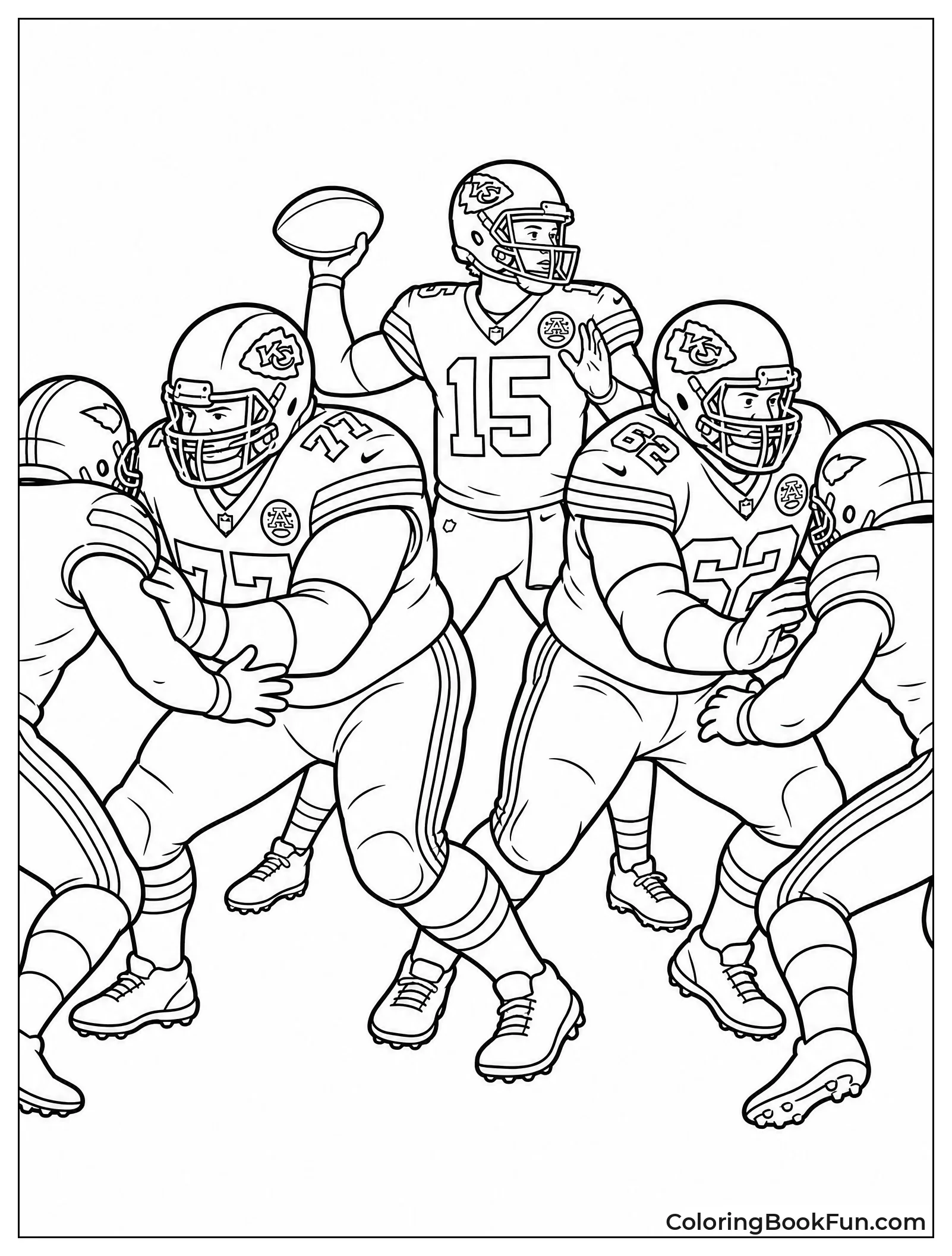 Offensive Linemen Blocking for Quarterback