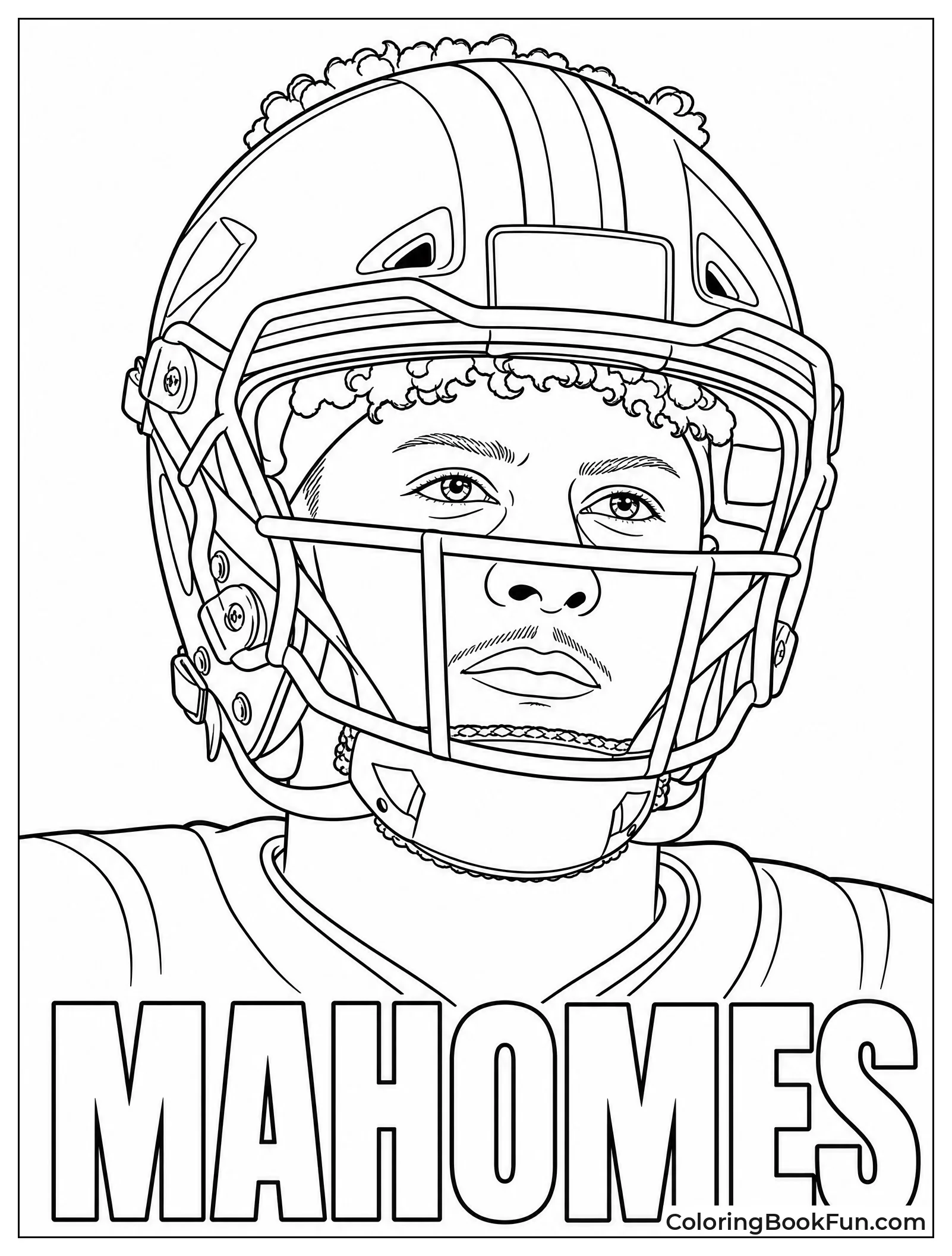Patrick Mahomes in Helmet Portrait