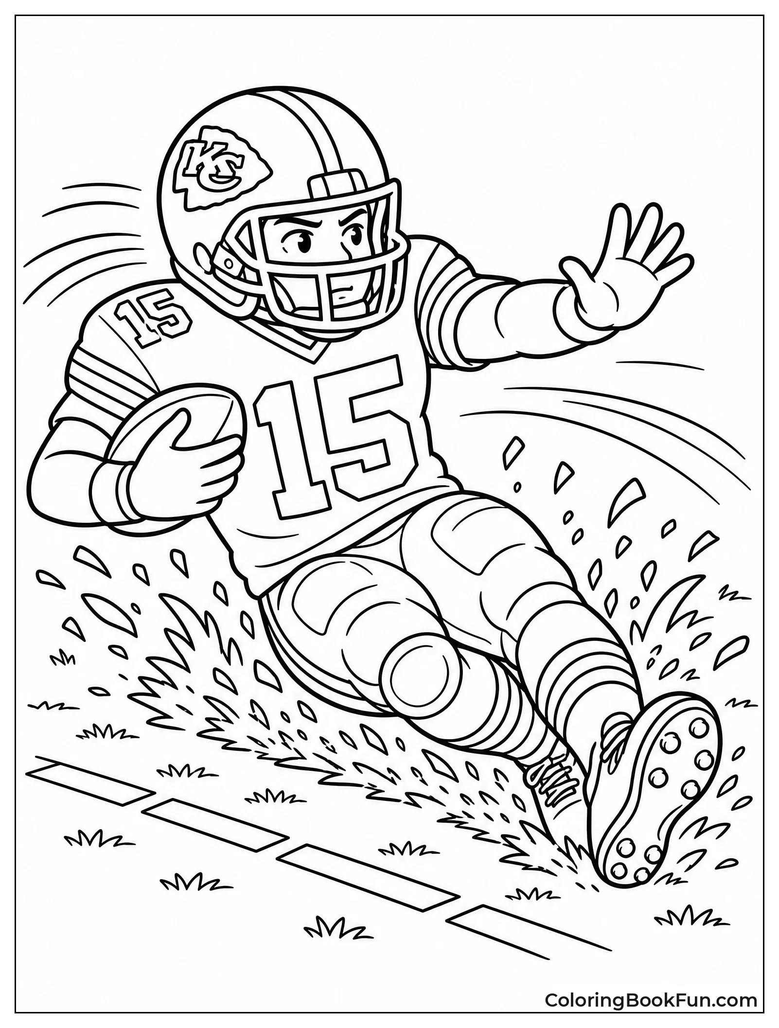Quarterback Sliding on Grass Field