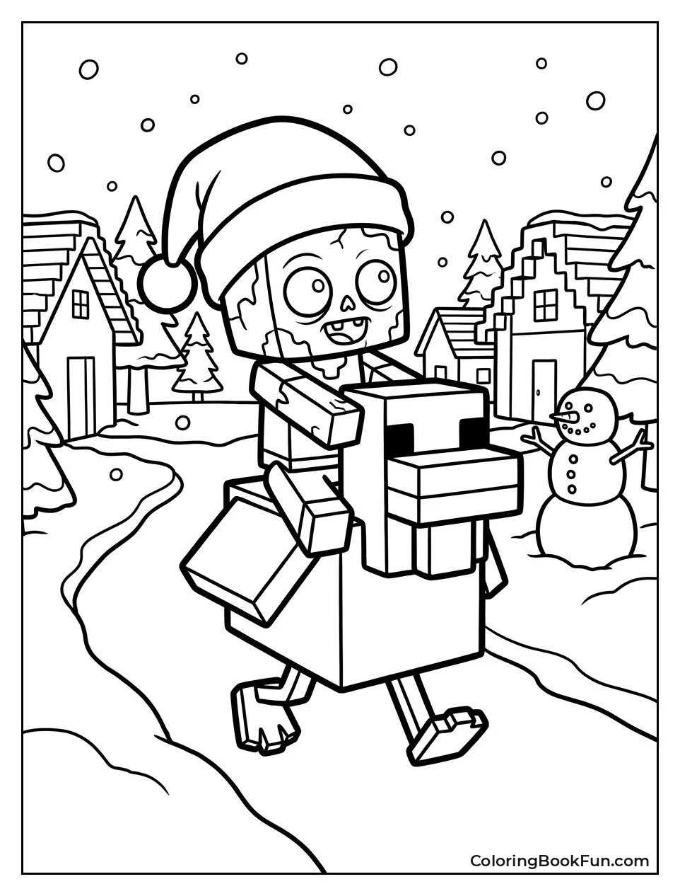 Santa Hat in Snowy Village