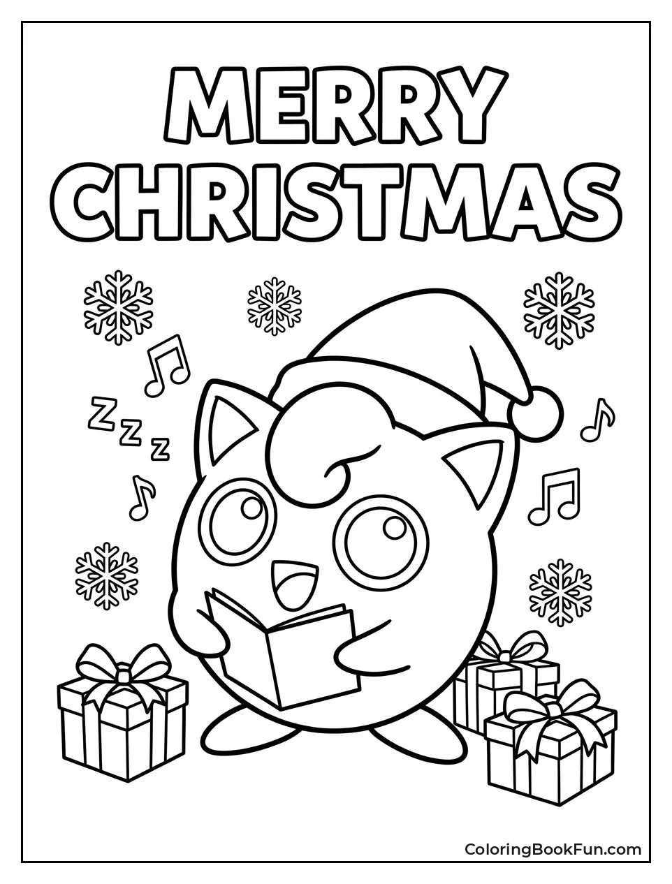 Jigglypuff Wears a Santa Hat in Snow