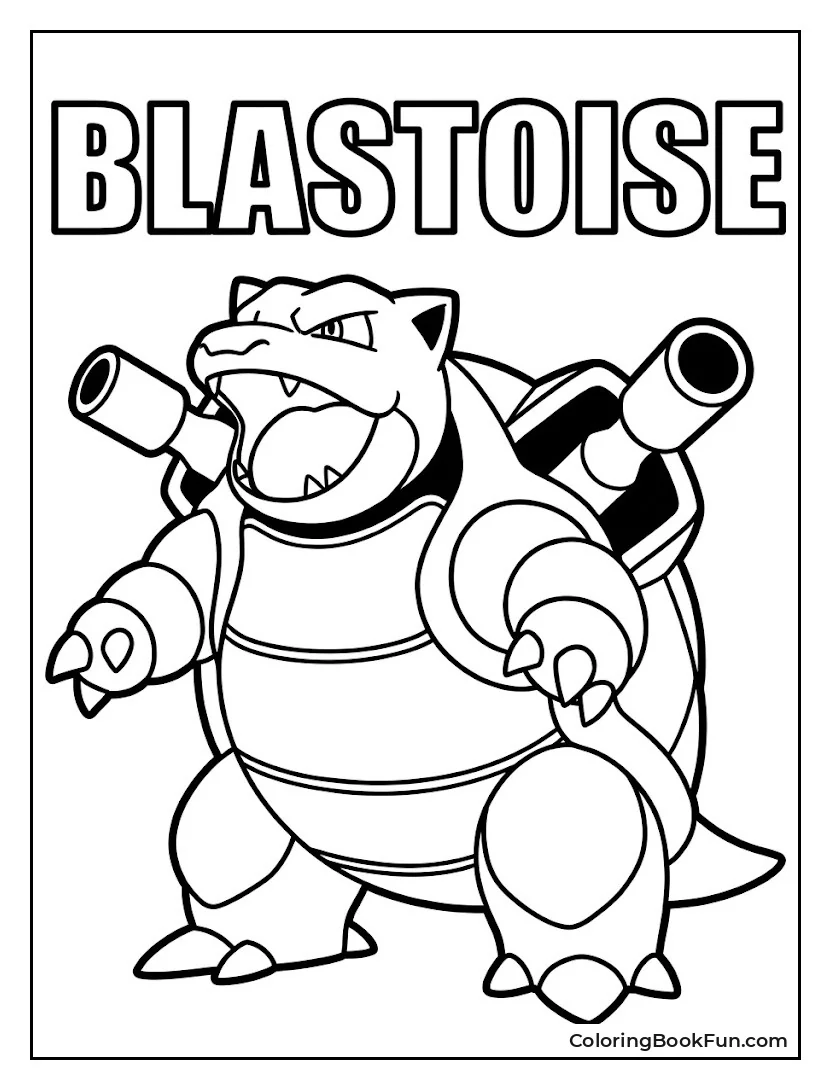 Blastoise Roars Loudly with Cannons Out