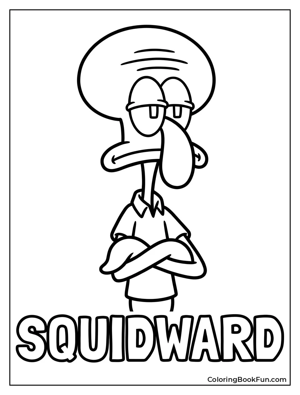 Grumpy Squidward with Crossed Arms