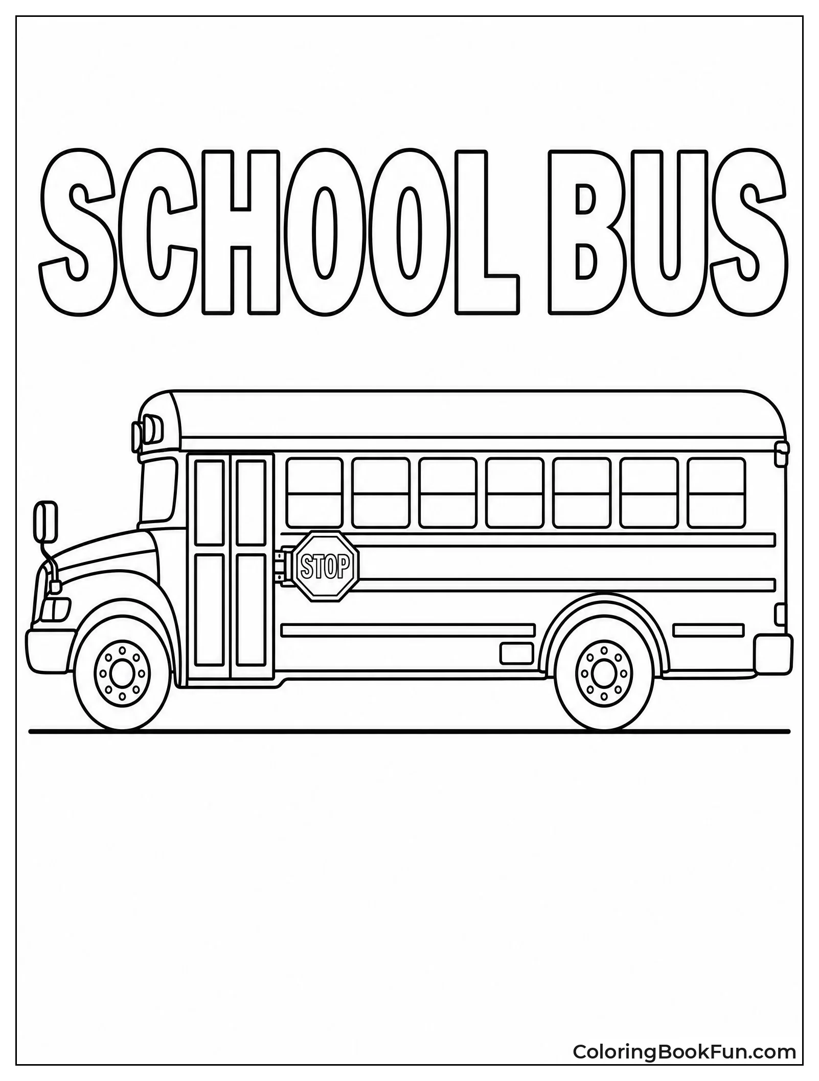 Long Yellow Bus Shows All Windows