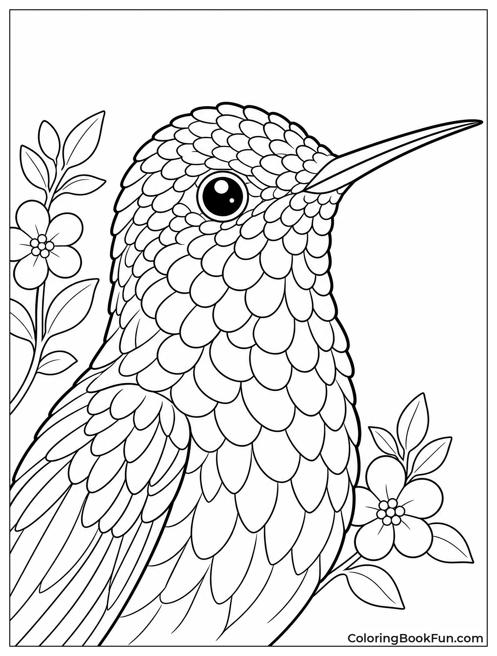 Close-up Hummingbird Head Portrait