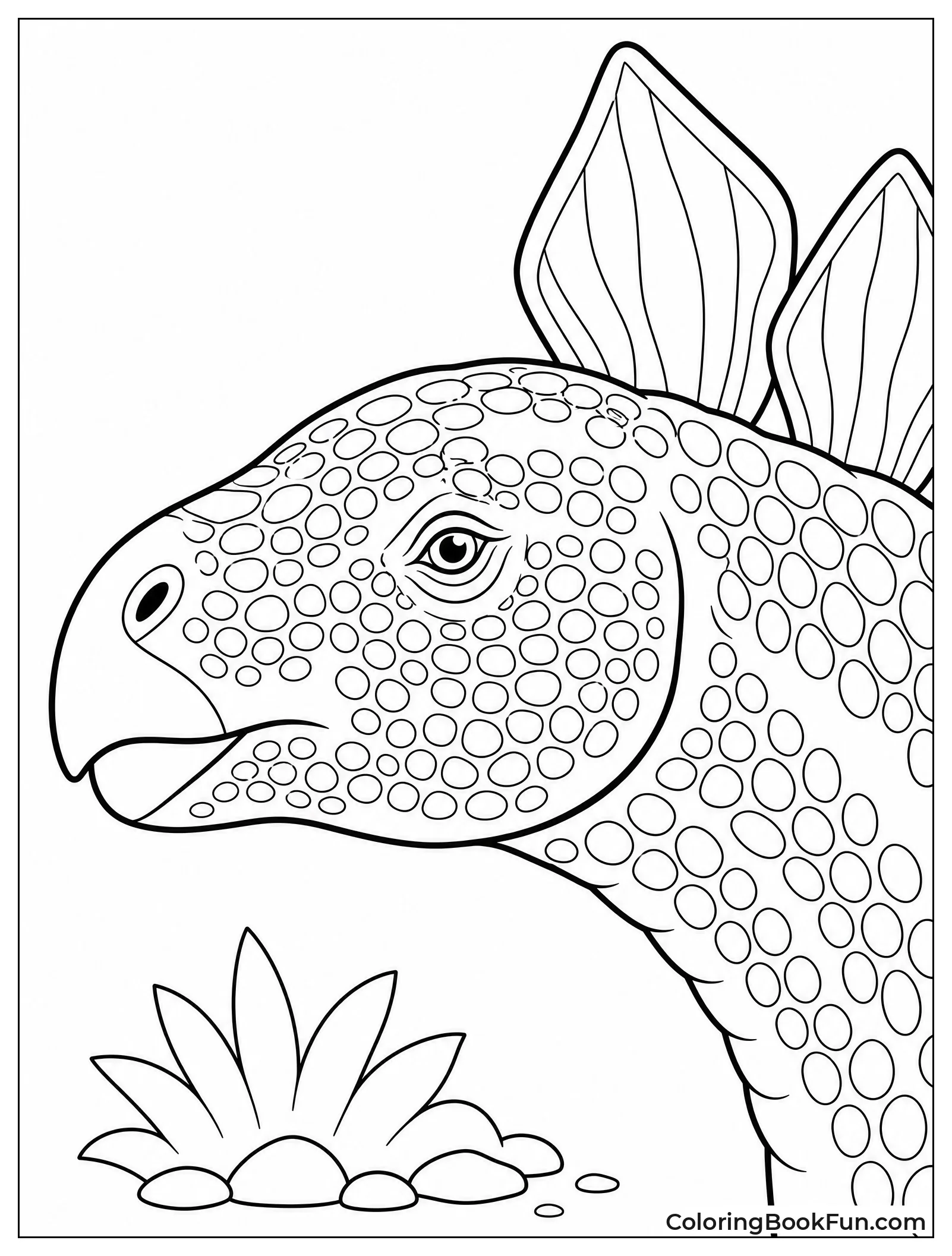 Detailed Close Up of Stegosaurus Head