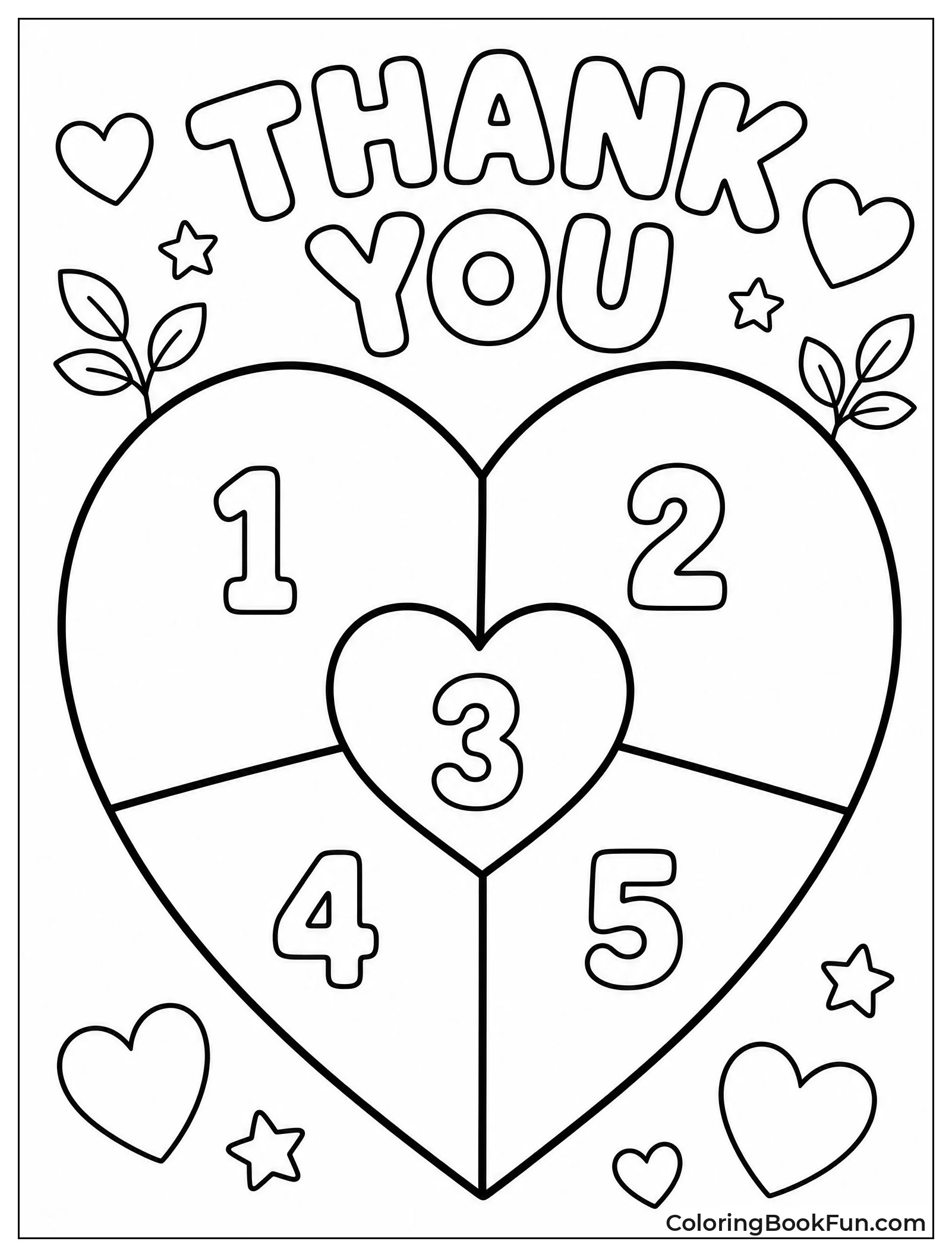 Heart with Numbered Sections
