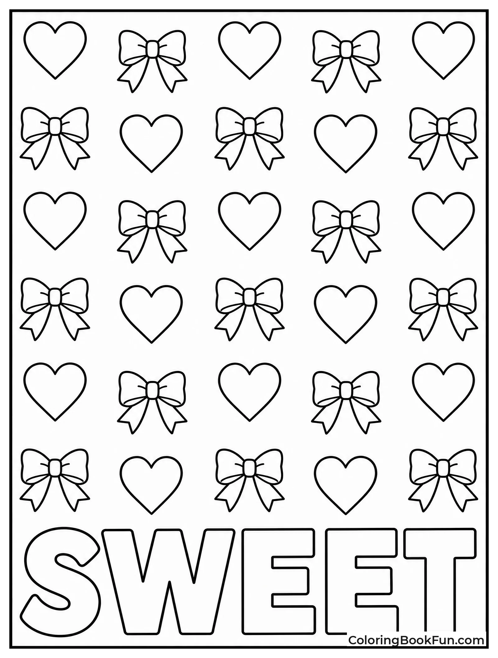 Wallpaper with Hearts and Bows