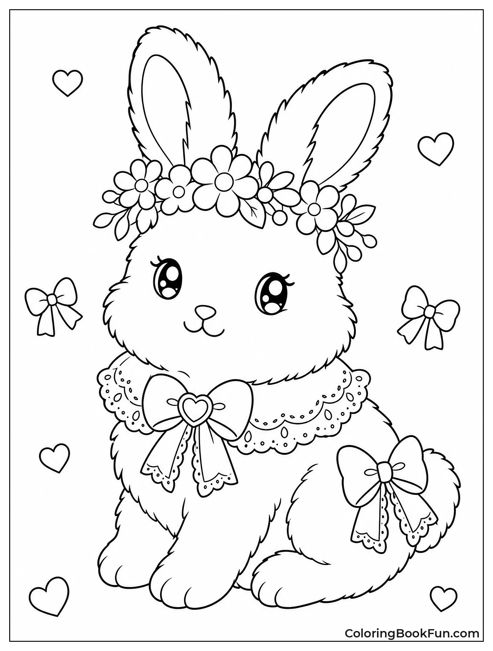 Bunny Wearing Flower Crown