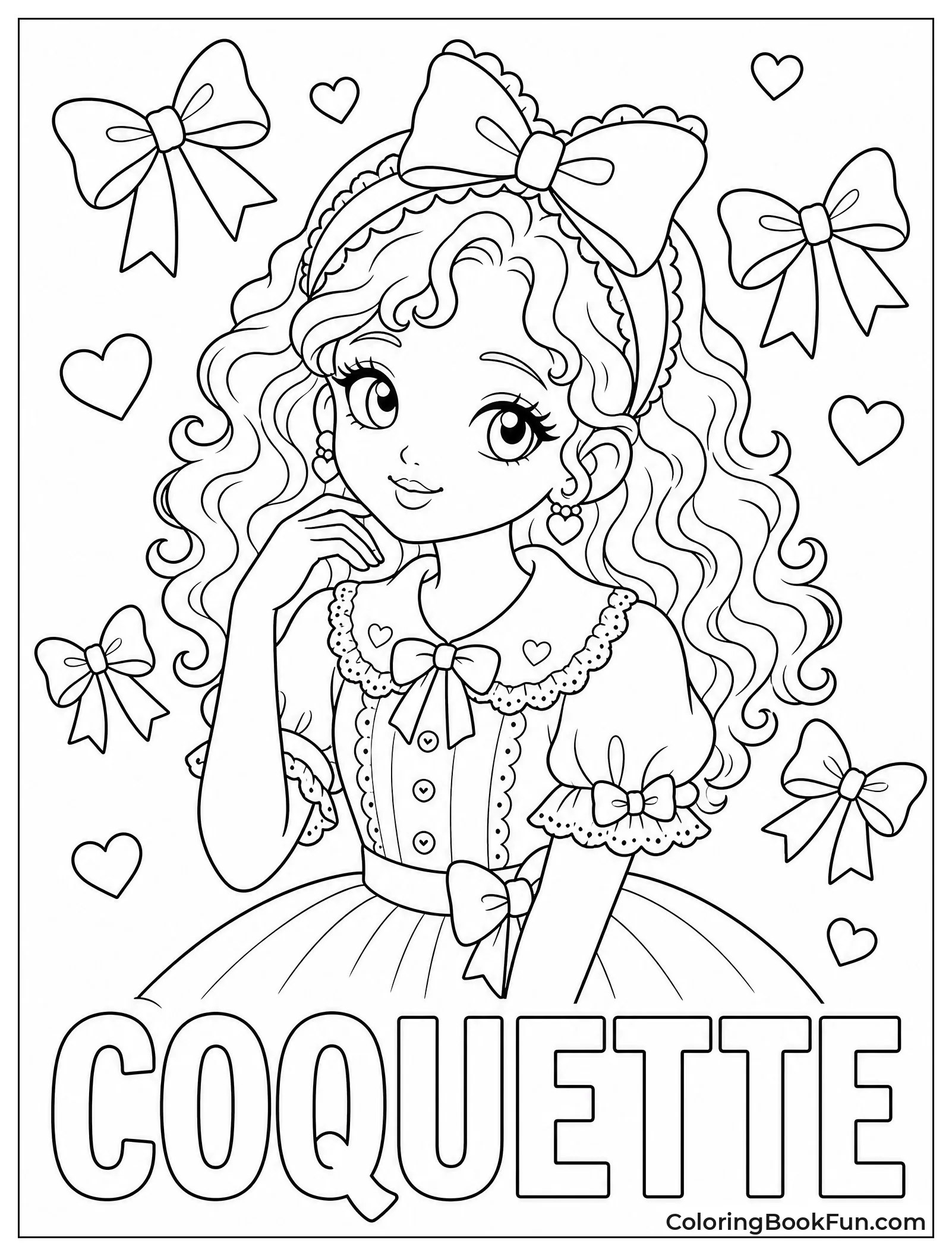 Girl with Curly Hair Bow