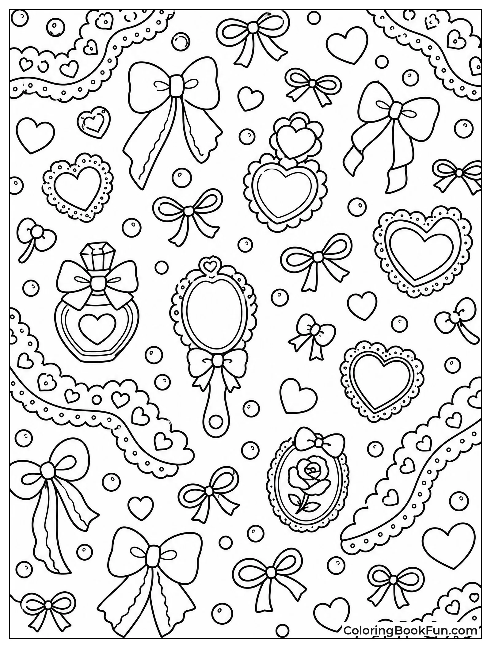 Pattern of Hearts and Bows