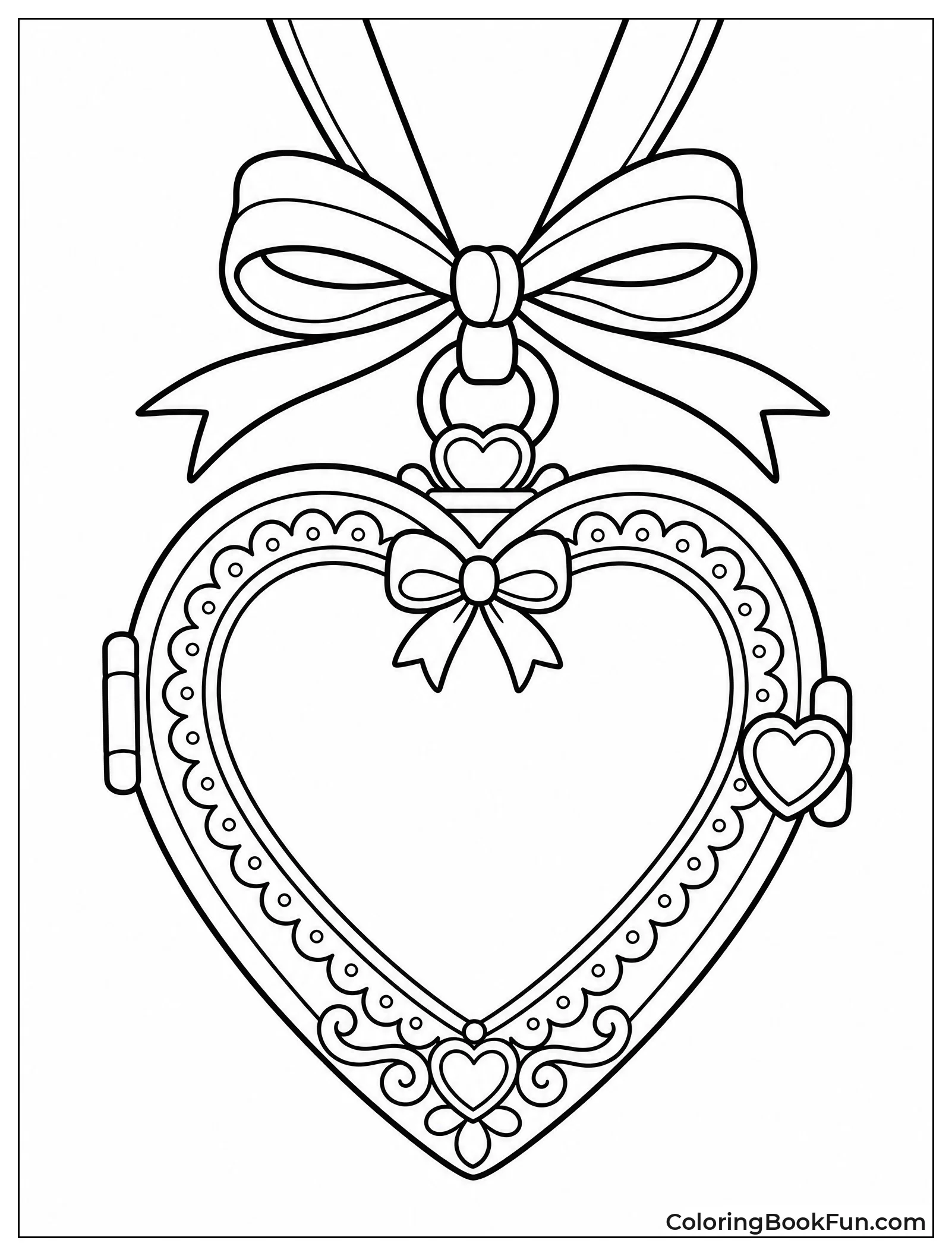 Heart Locket on Ribbon