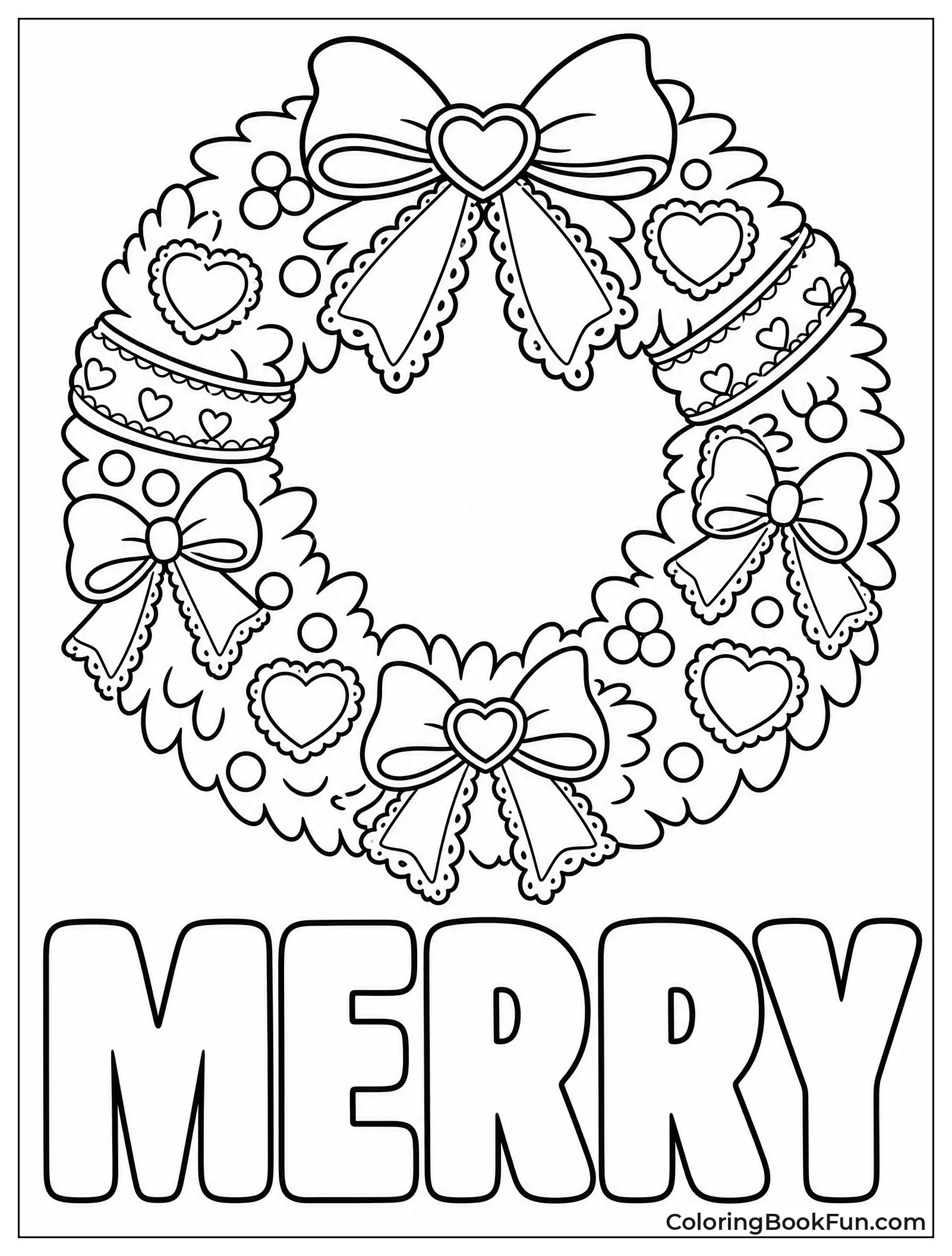 Christmas Wreath with Red Bows