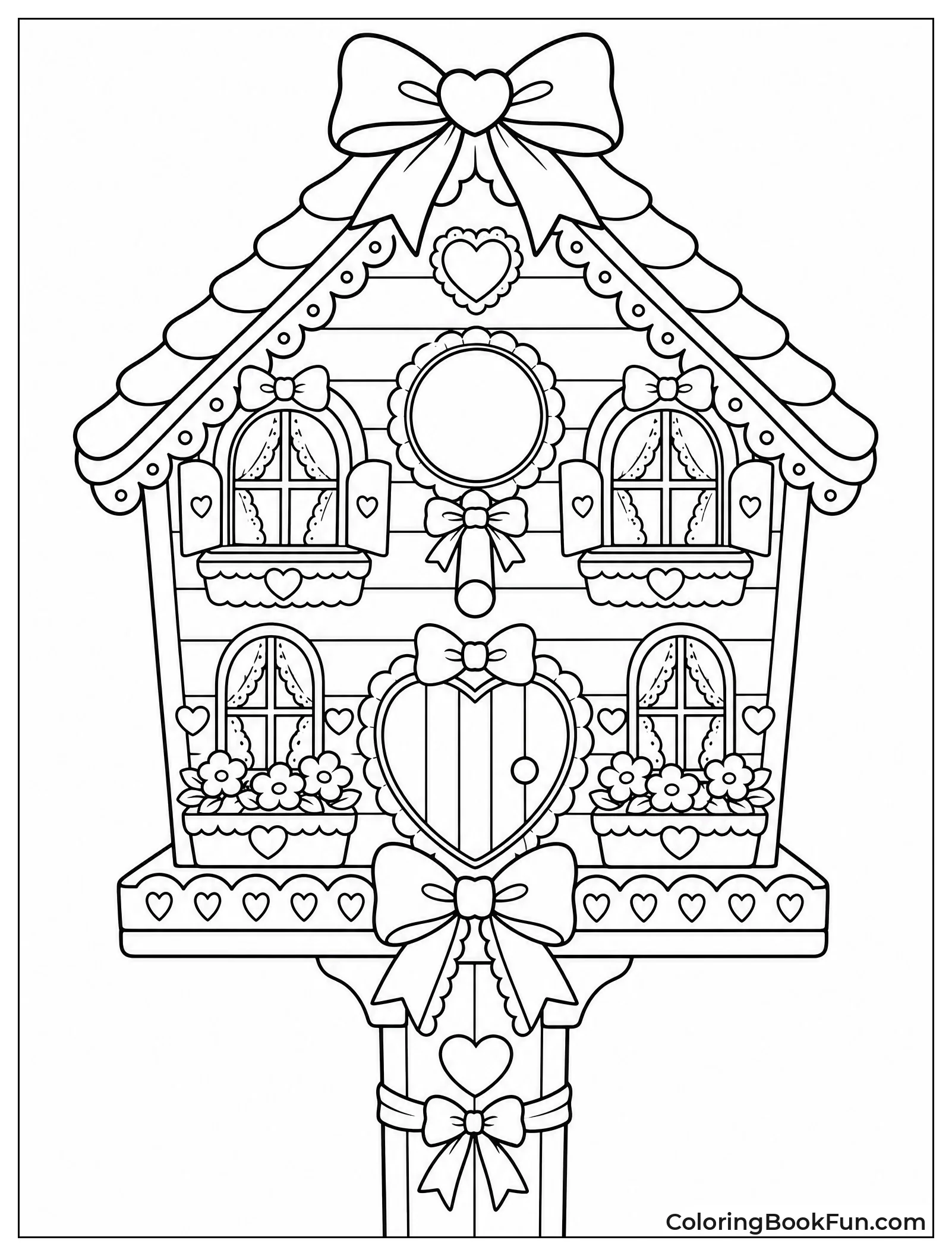 Birdhouse with Lace Curtains
