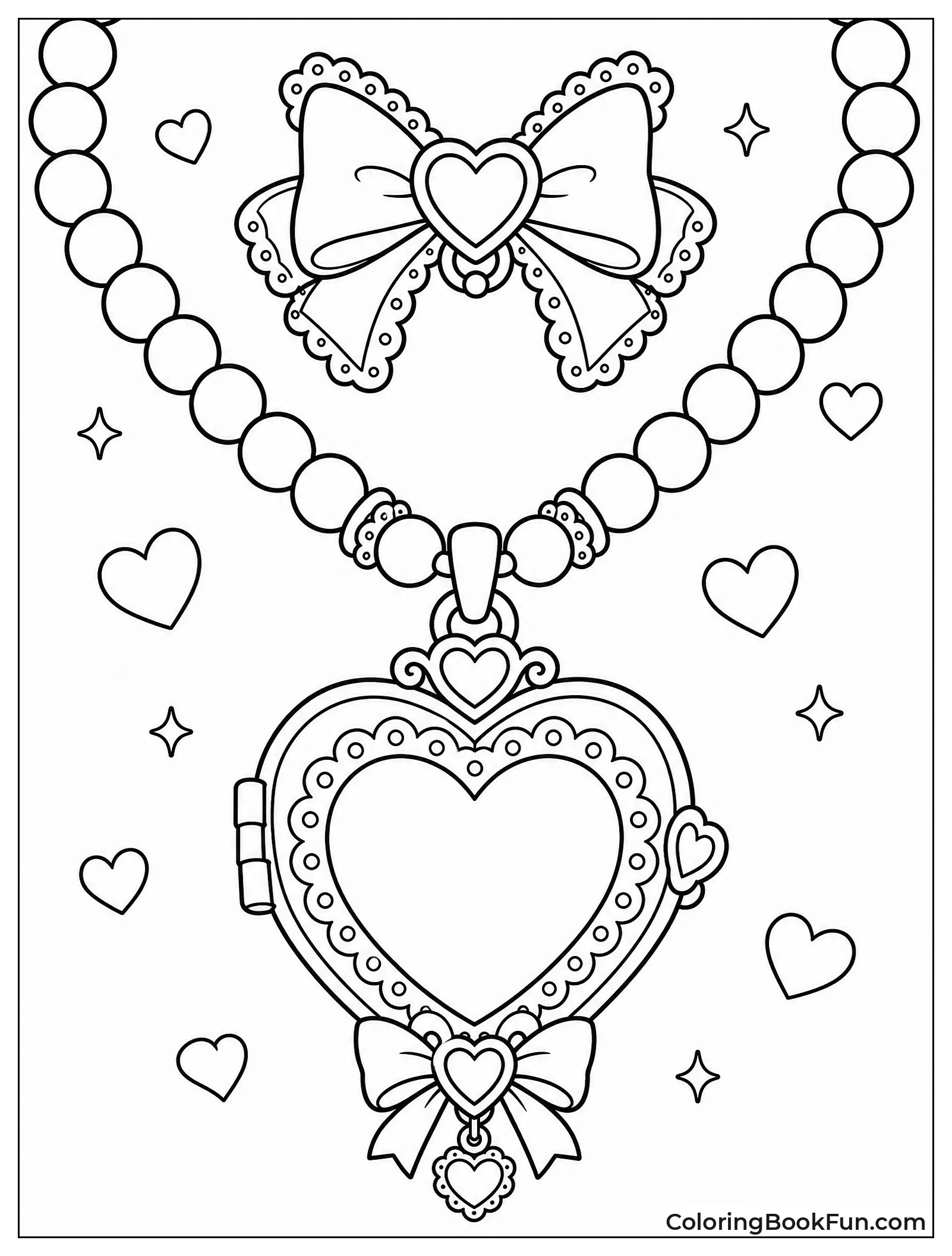 Pearl Necklace with Heart Locket