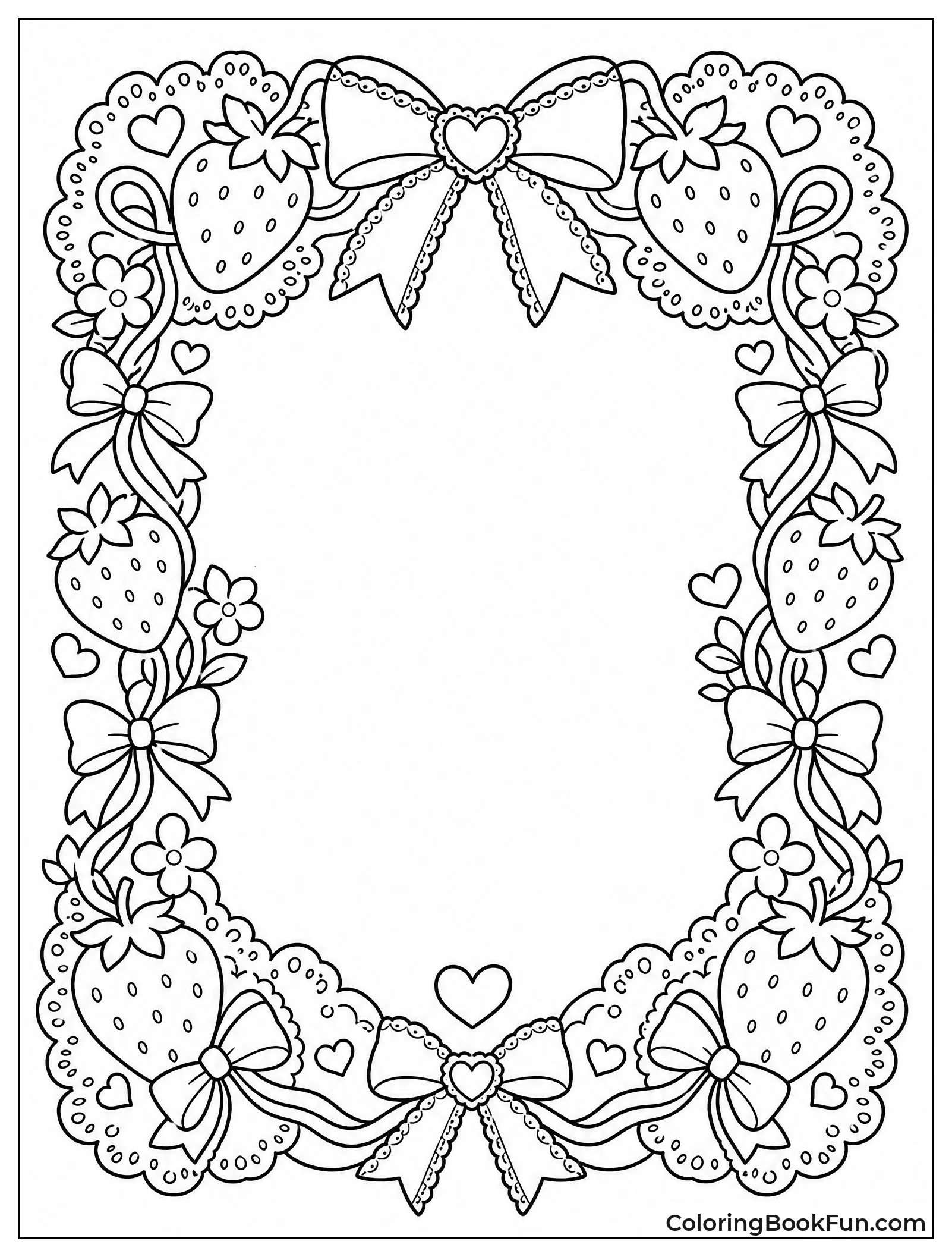Border of Strawberries and Lace