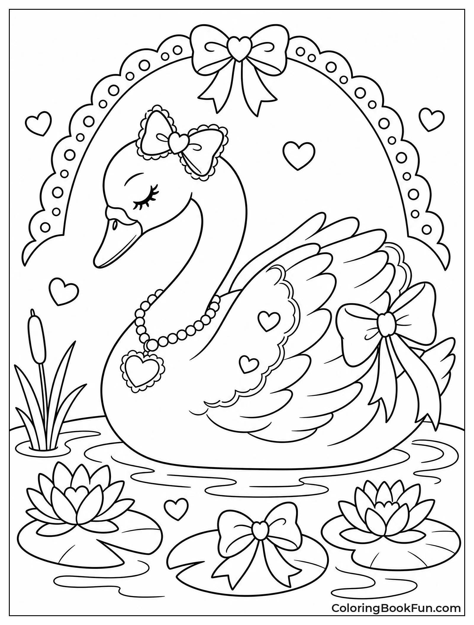 Swan Wearing Pearl Necklace
