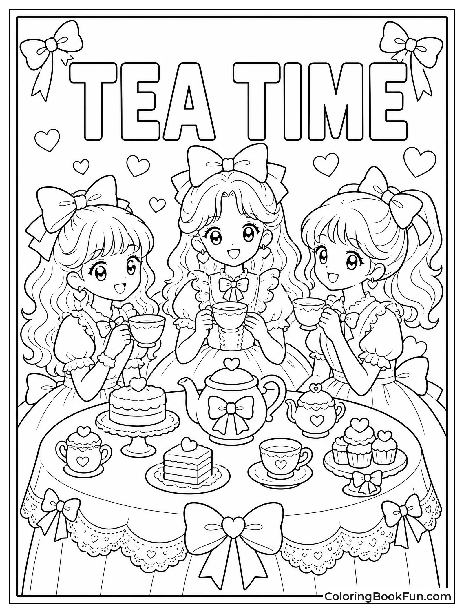 Tea Party with Lace Tablecloth