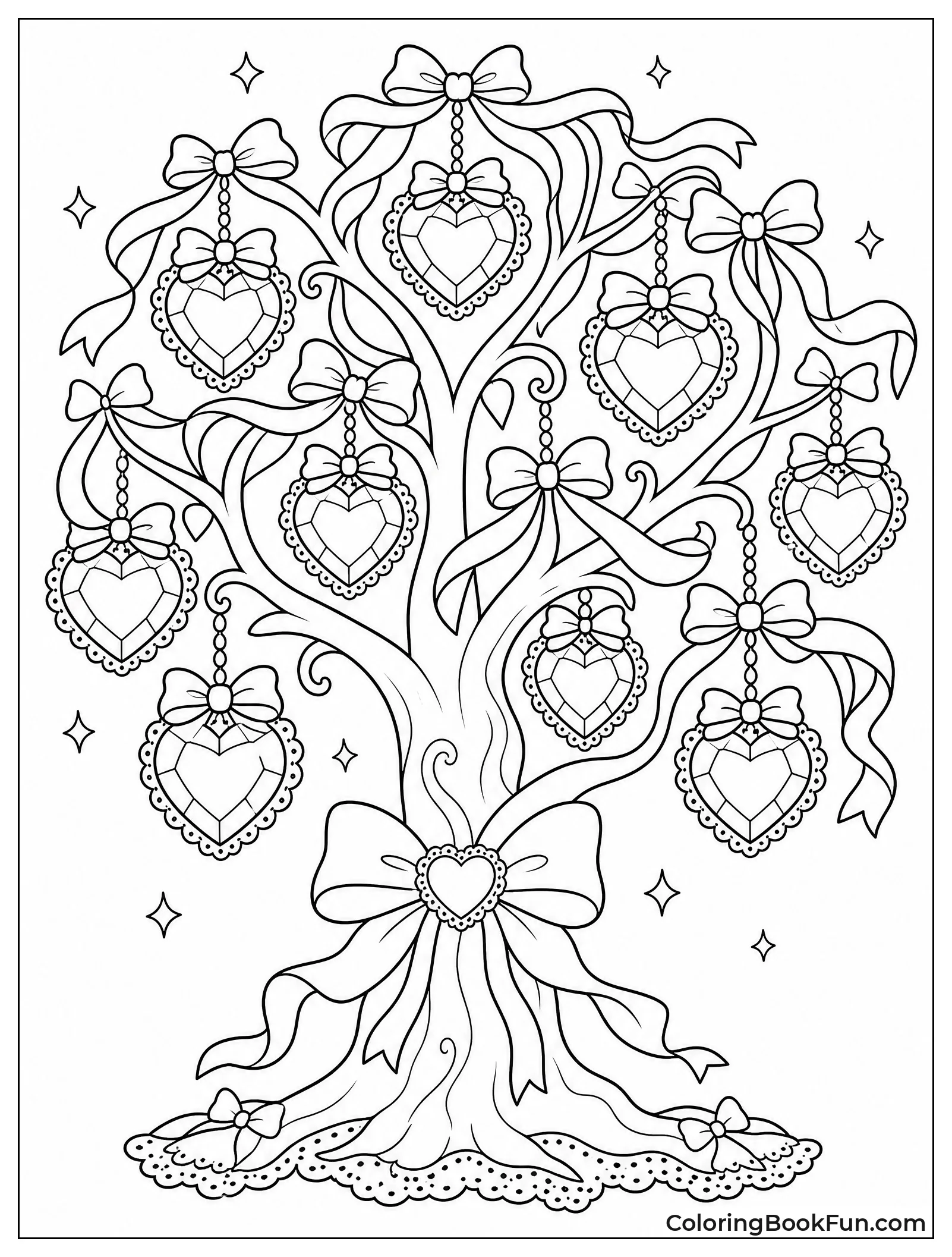 Tree with Ribbon Leaves