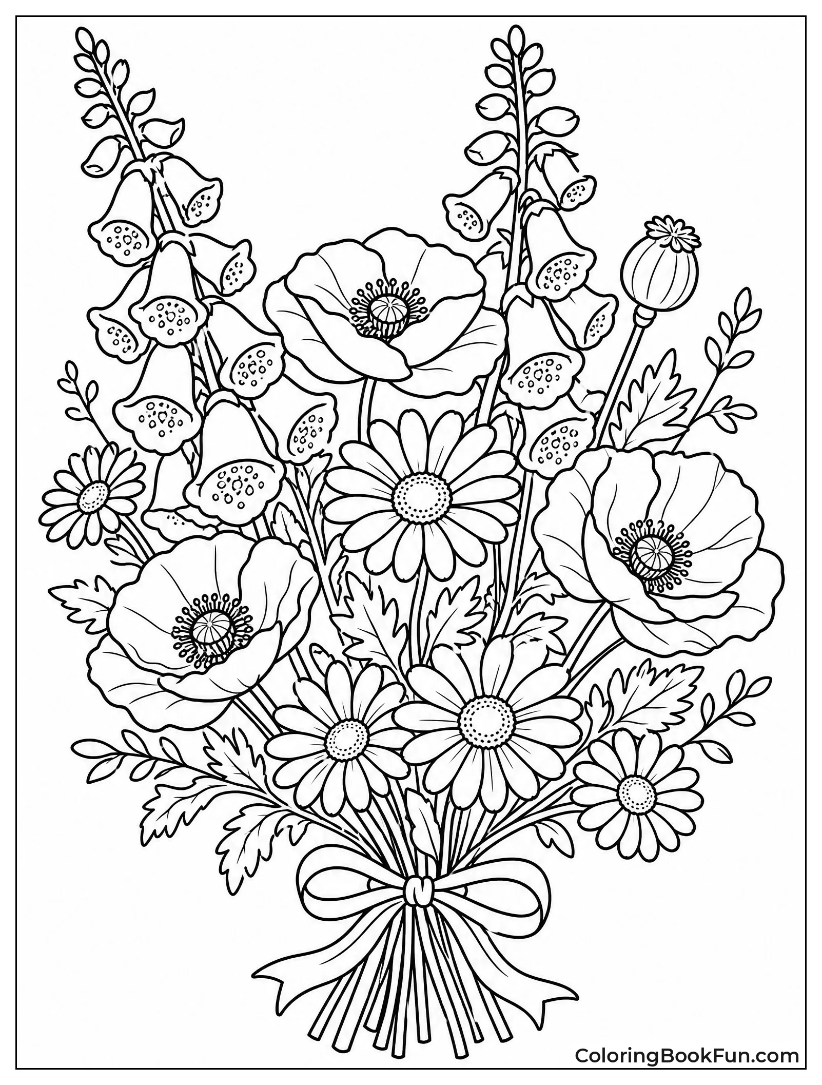 Close-Up of Wildflowers in Bloom