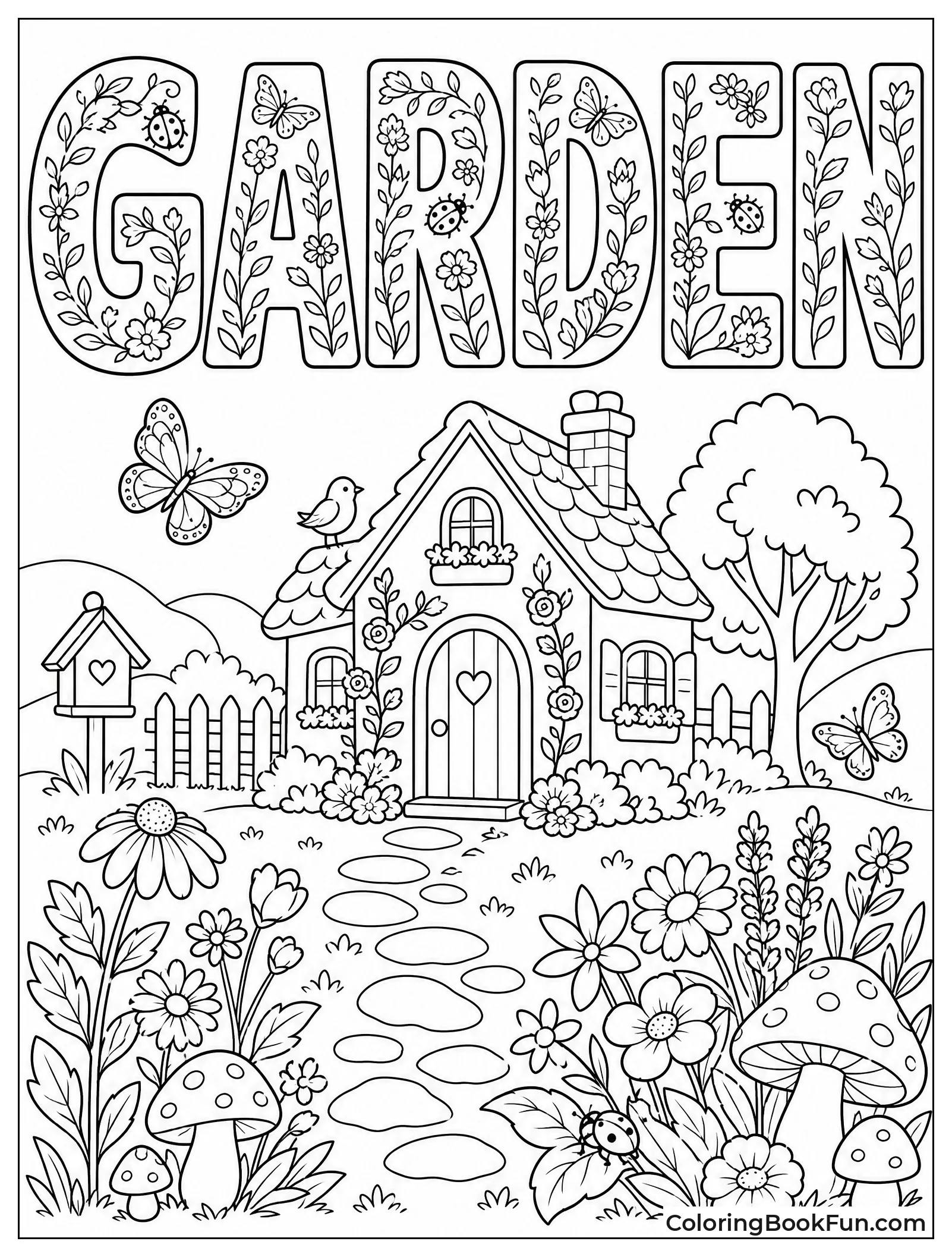 Word Garden Filled with Flowers