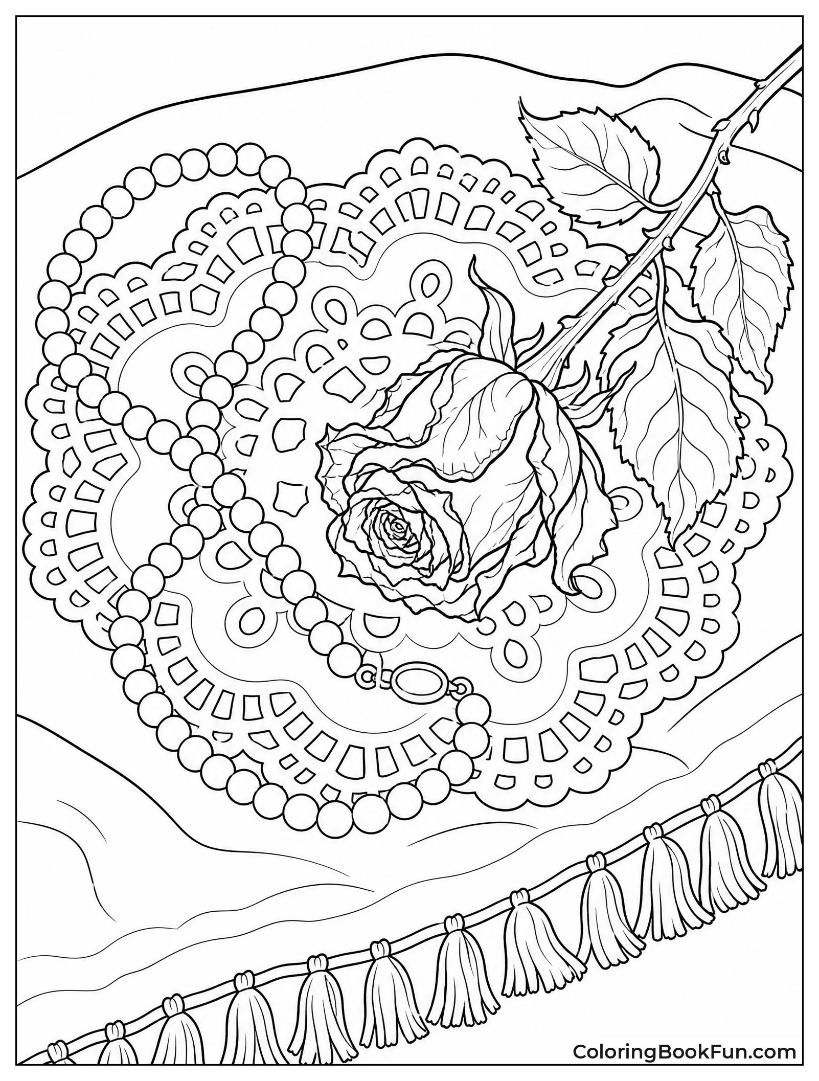 Lace Doily and a Dried Rose