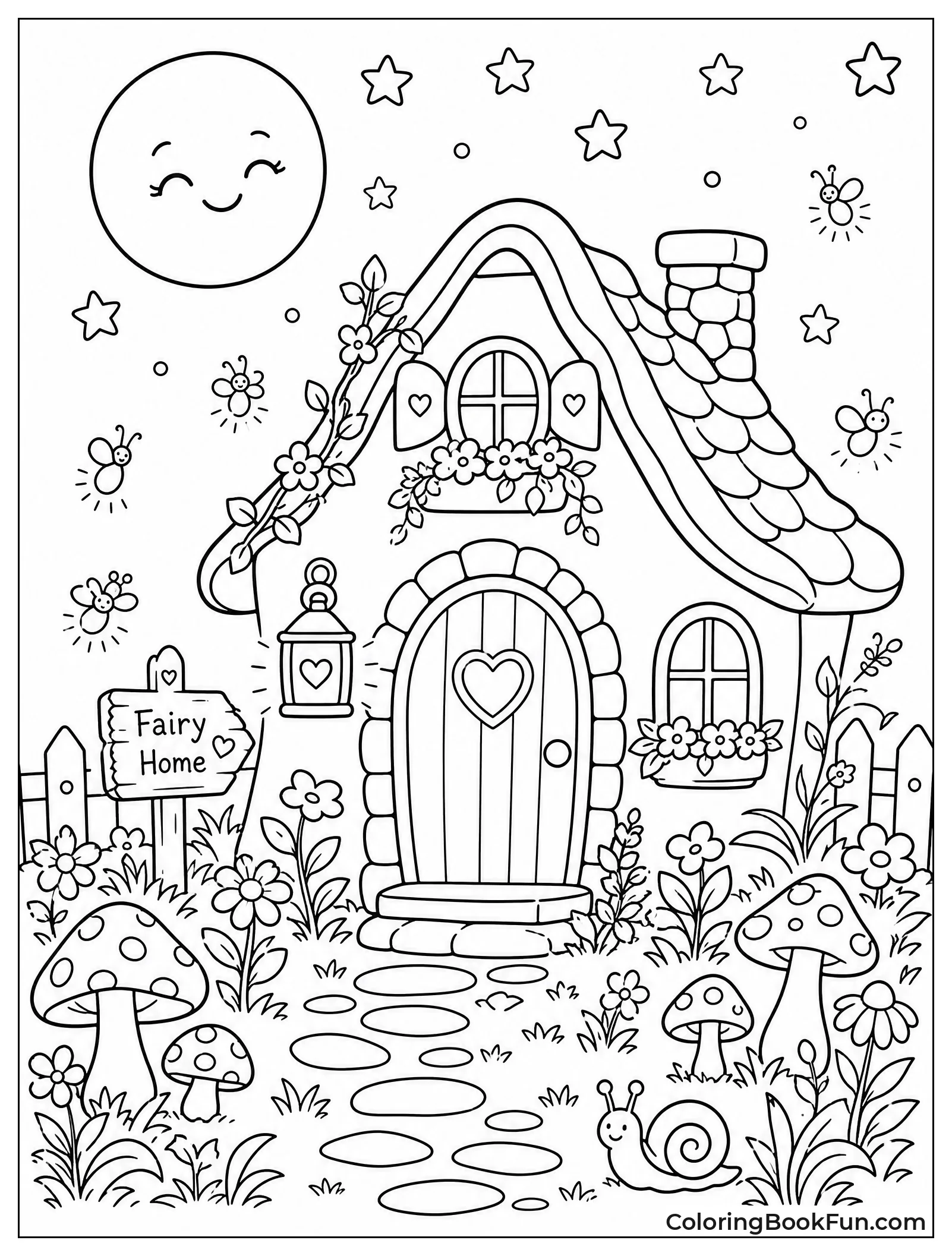 Fairy Cottage under a Starry Sky