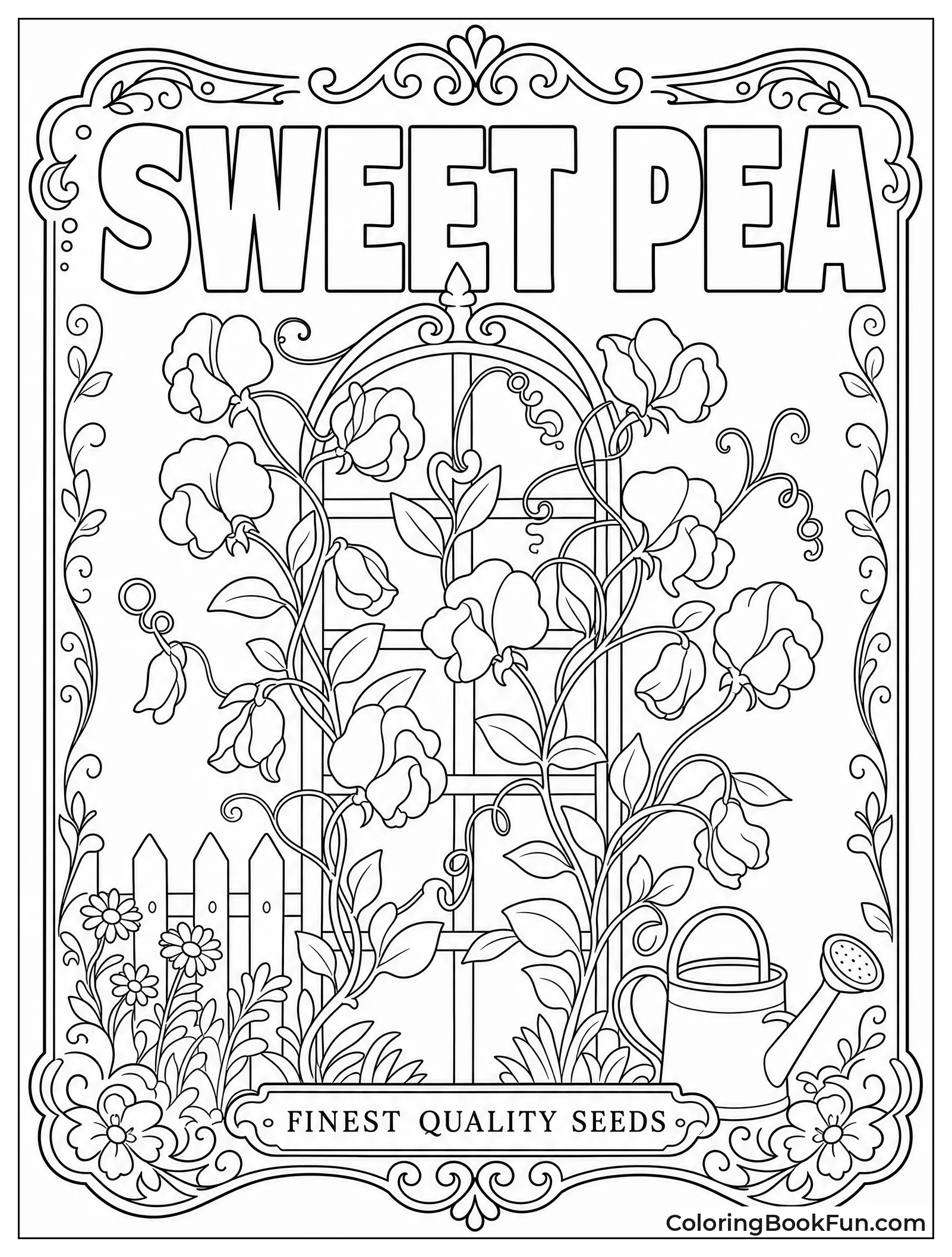 Sweet Pea Vines on Vintage Packet