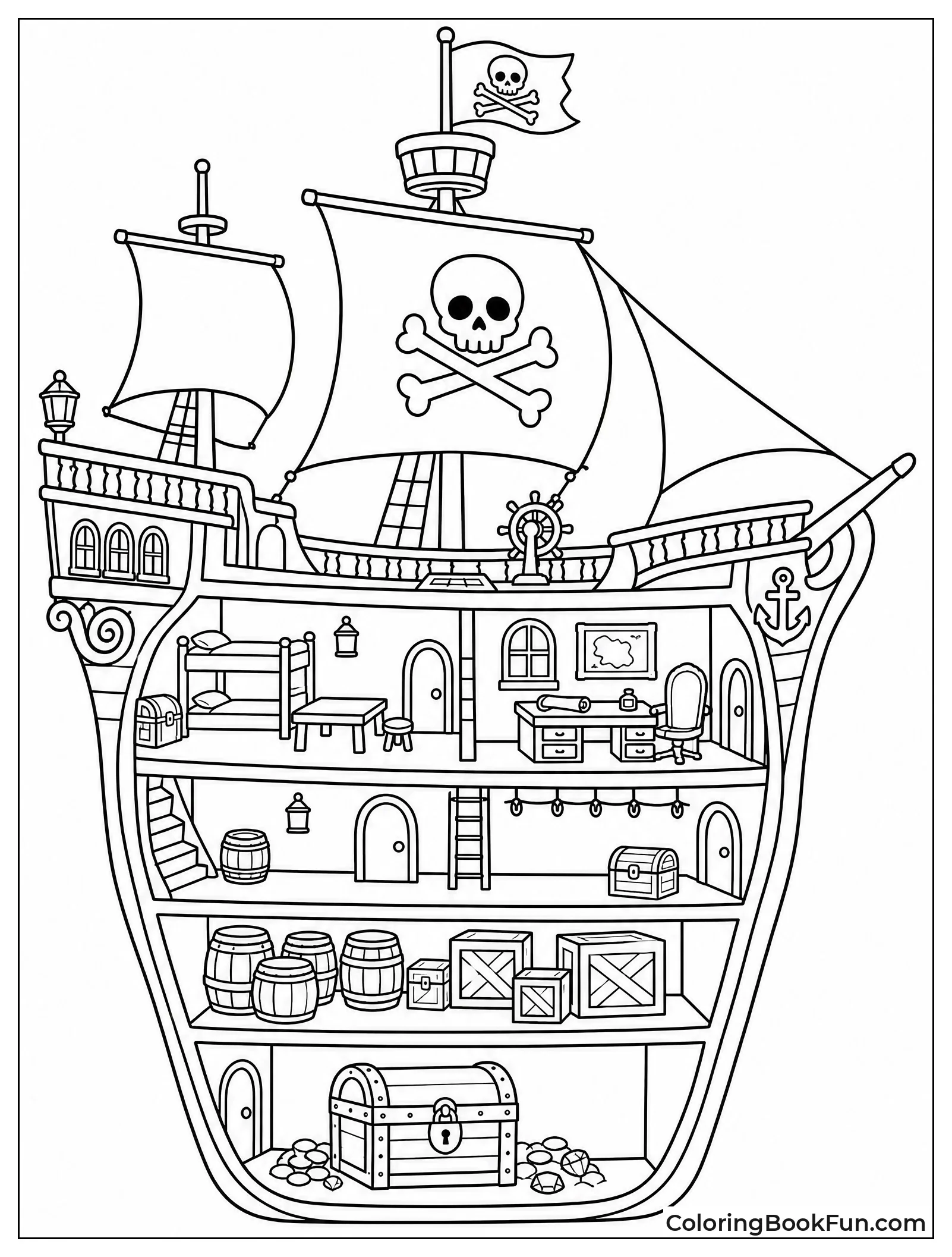Cutaway View of Ship Inside