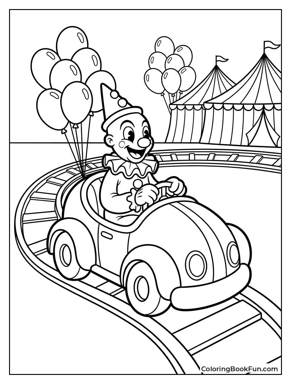 Clown Riding Bumper Car
