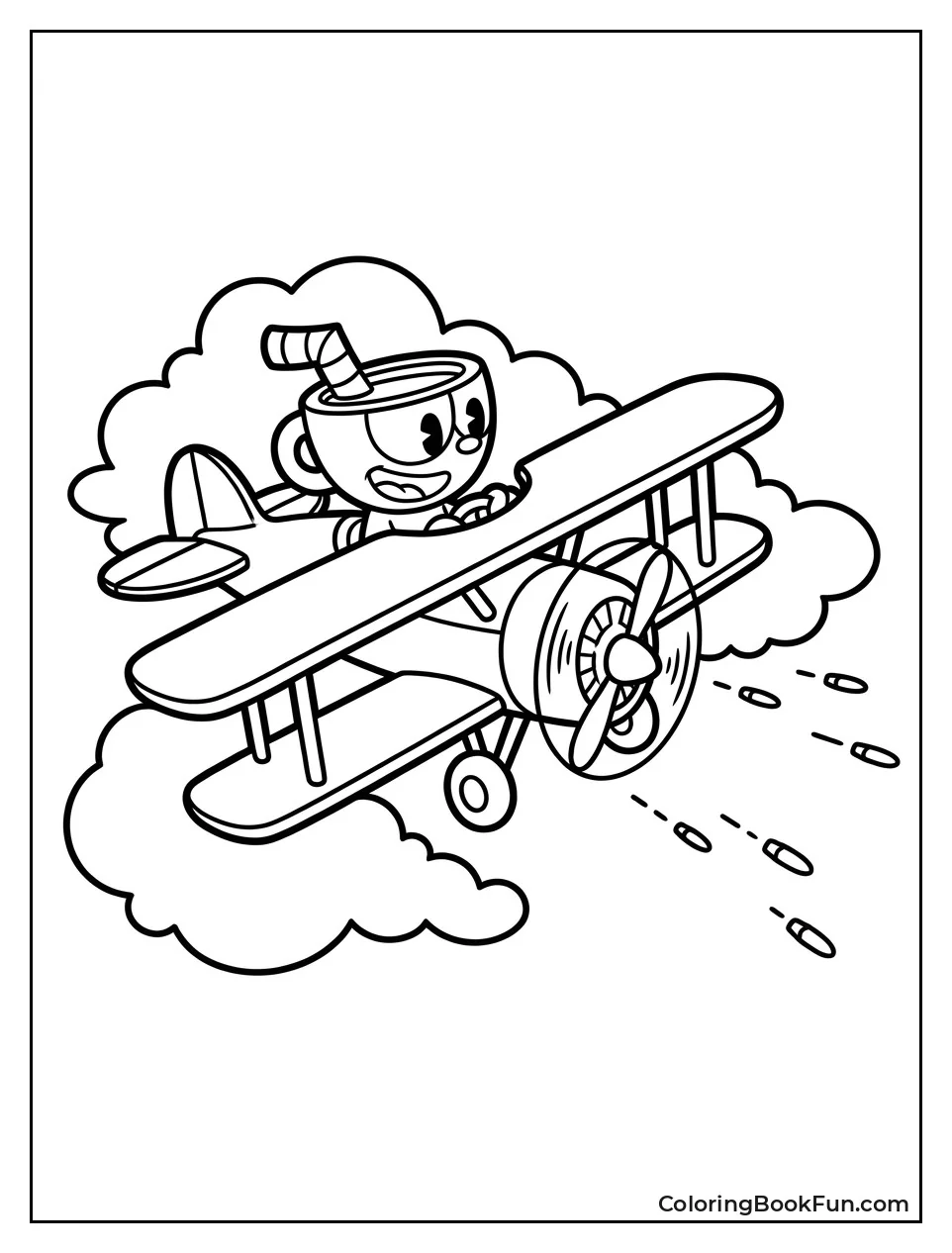 Flying Biplane Through Clouds