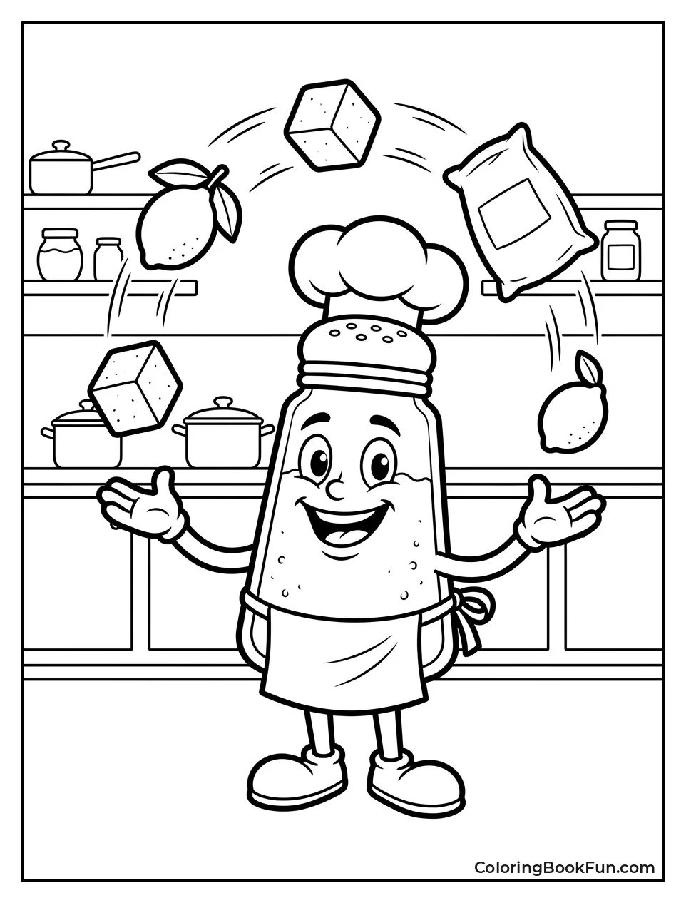 Chef Juggling Ingredients In Kitchen