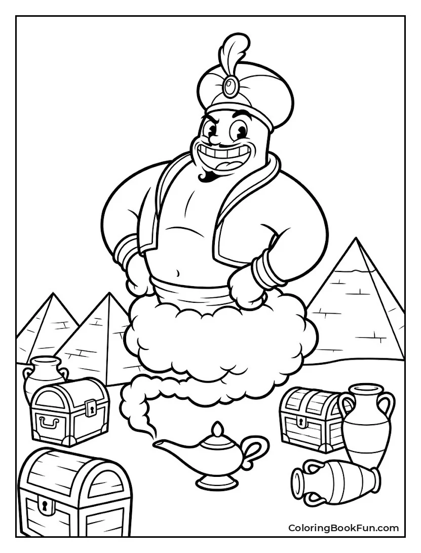 Genie Emerging From Magic Lamp