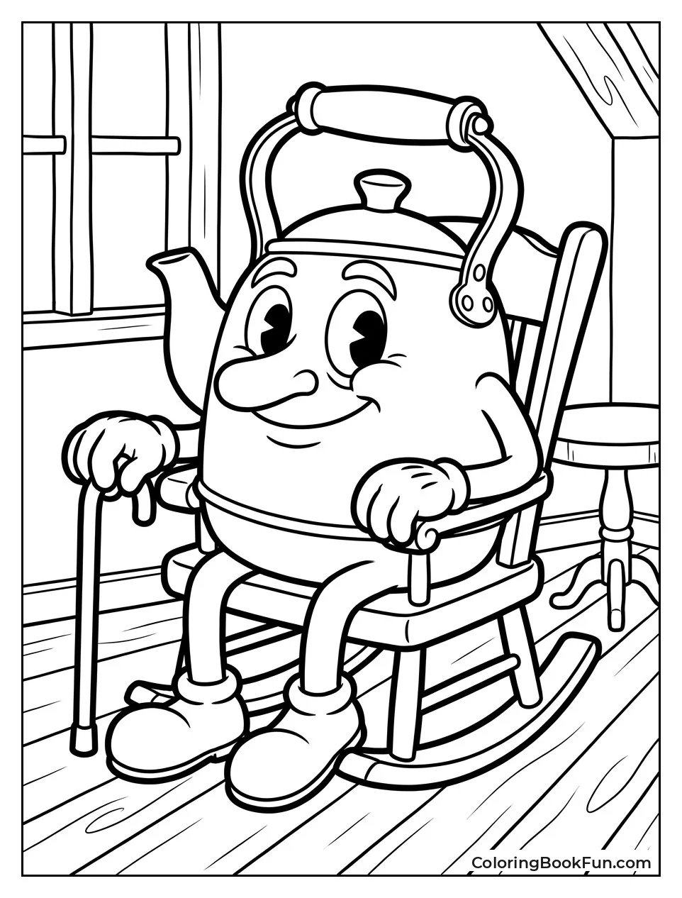 Elder Kettle In Rocking Chair