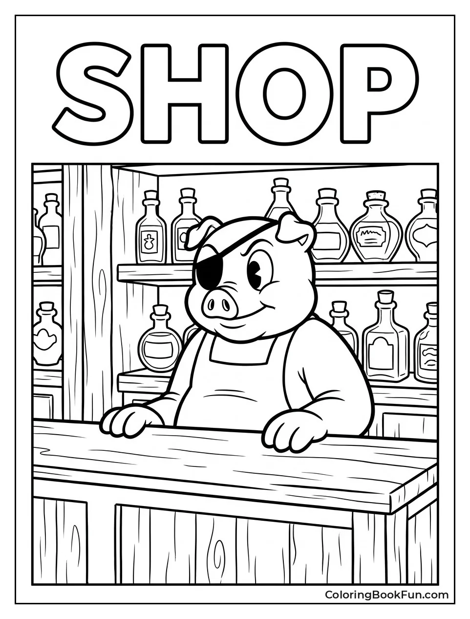 Inside Porkrind Shop With Potions