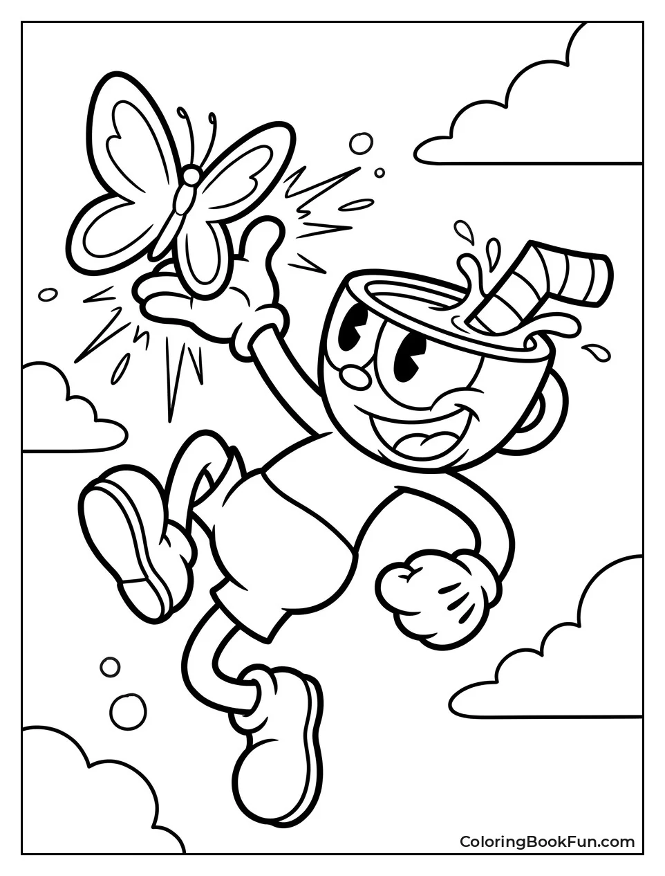 Cuphead Parrying Pink Butterfly